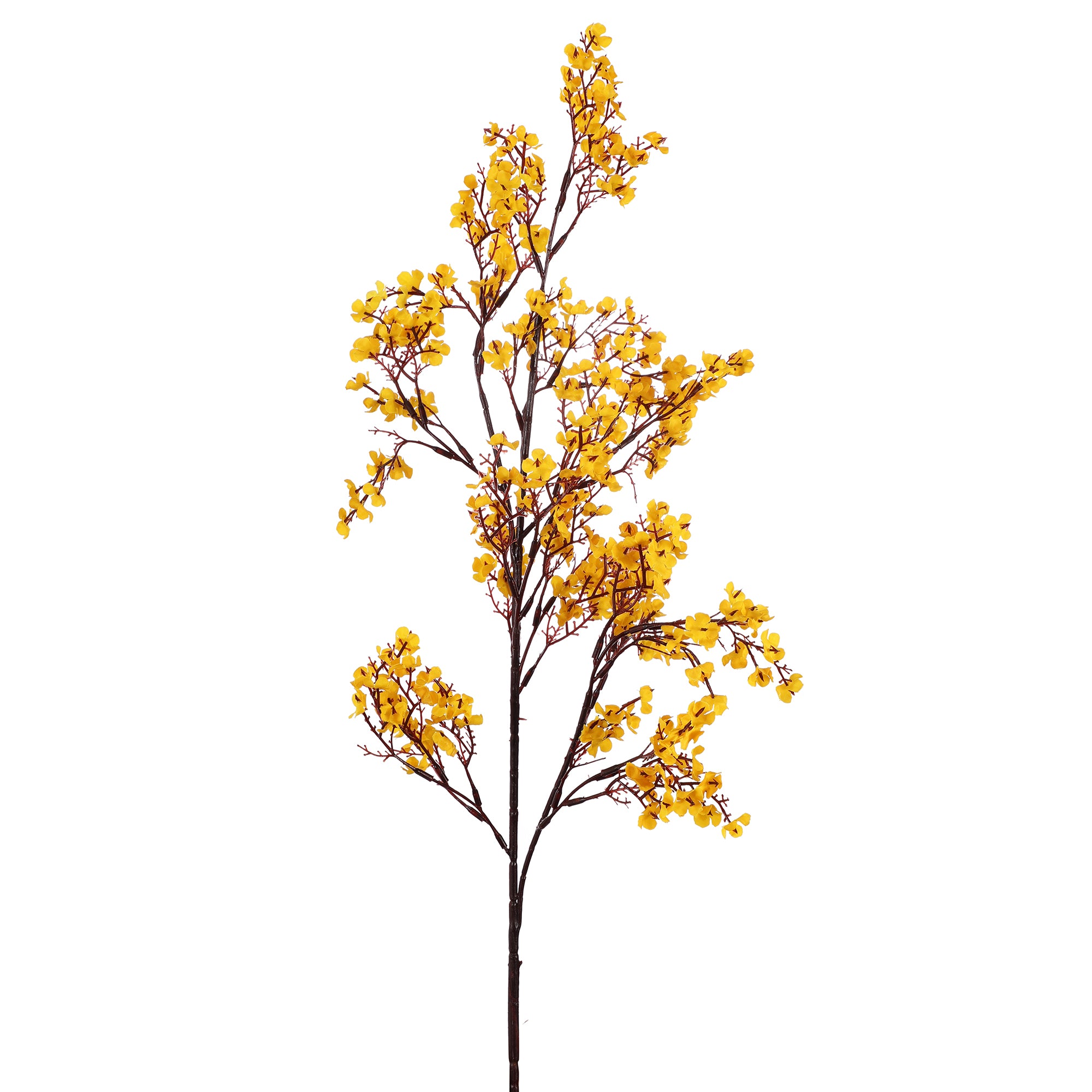 Yellow Gypsophila Faux Flower Stick (Single)