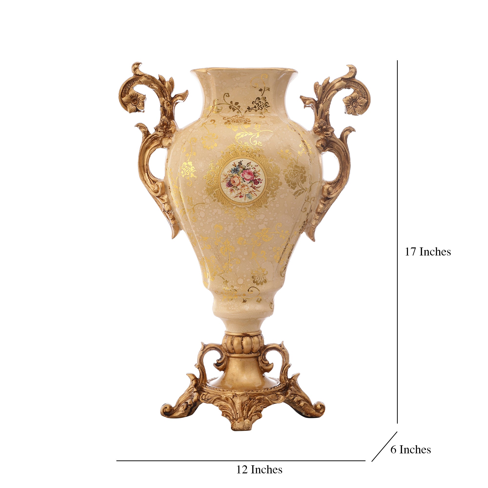 Regalia Gold and Cream Vase (Large)