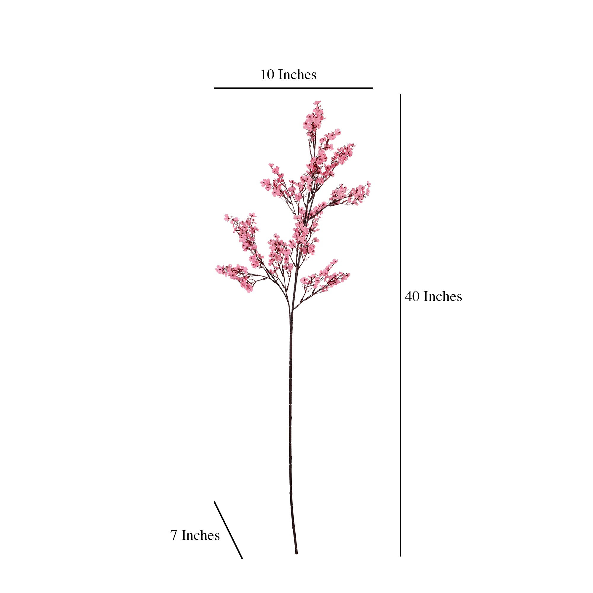 Pink Gypsophila Faux Flower Stick (Single)
