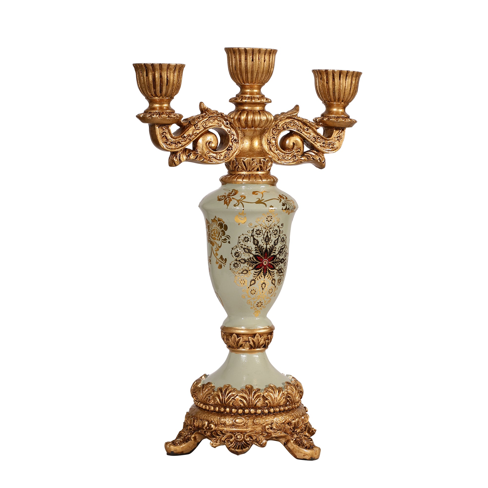 Regalia Gold and Blue Grey Candle Stand