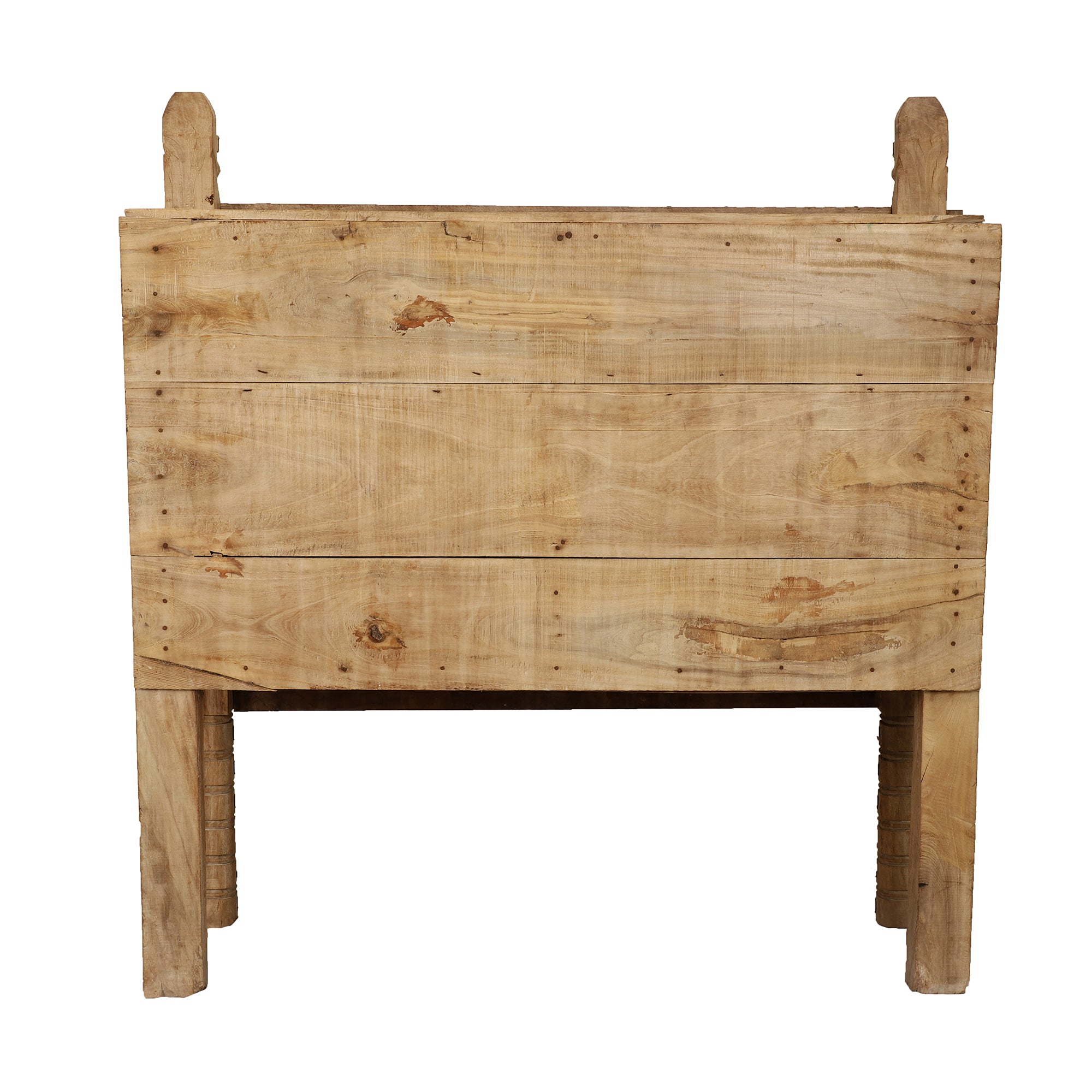 Antique Brown Damchi Console Table and Mirror