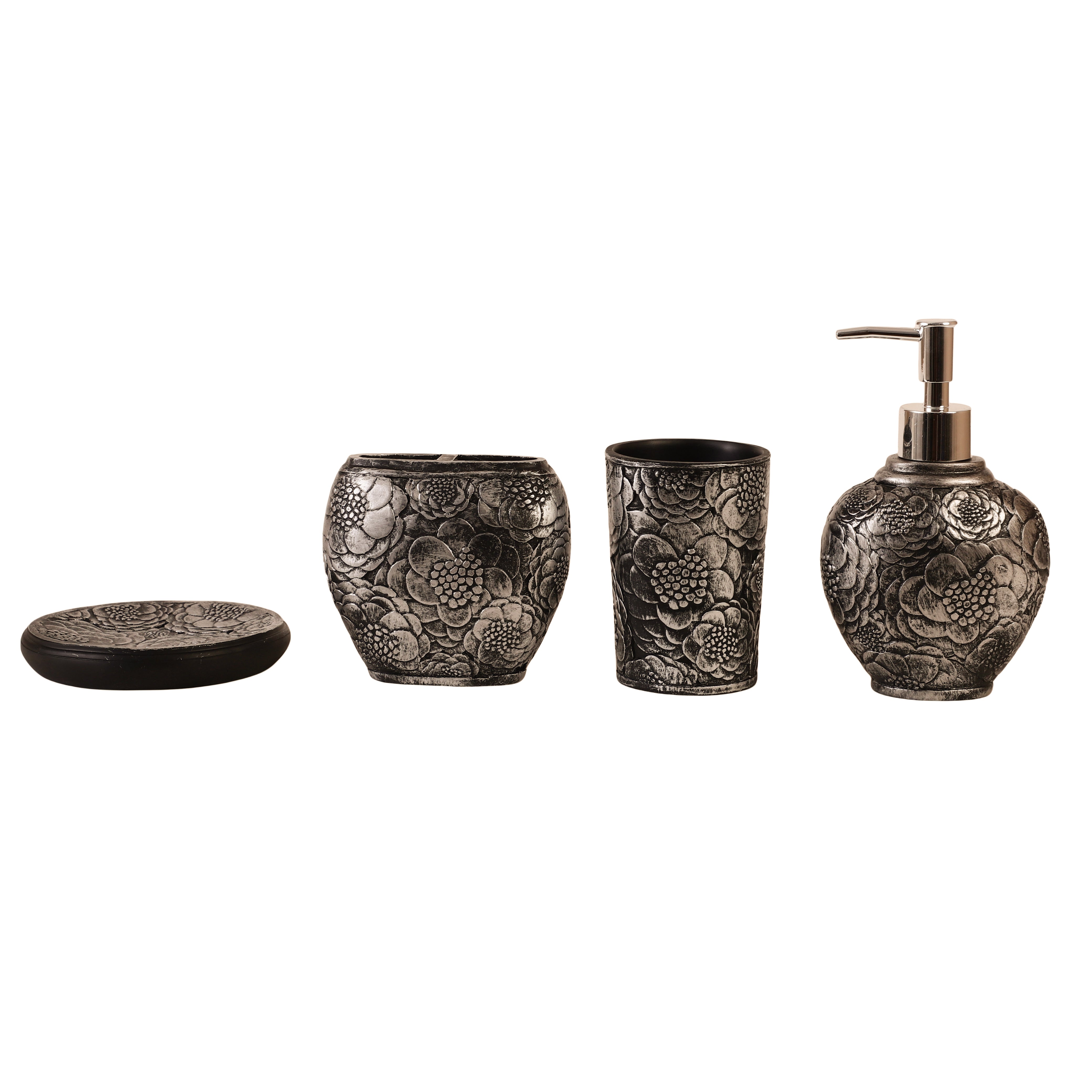 Floral Motif 4 Piece Bath Set