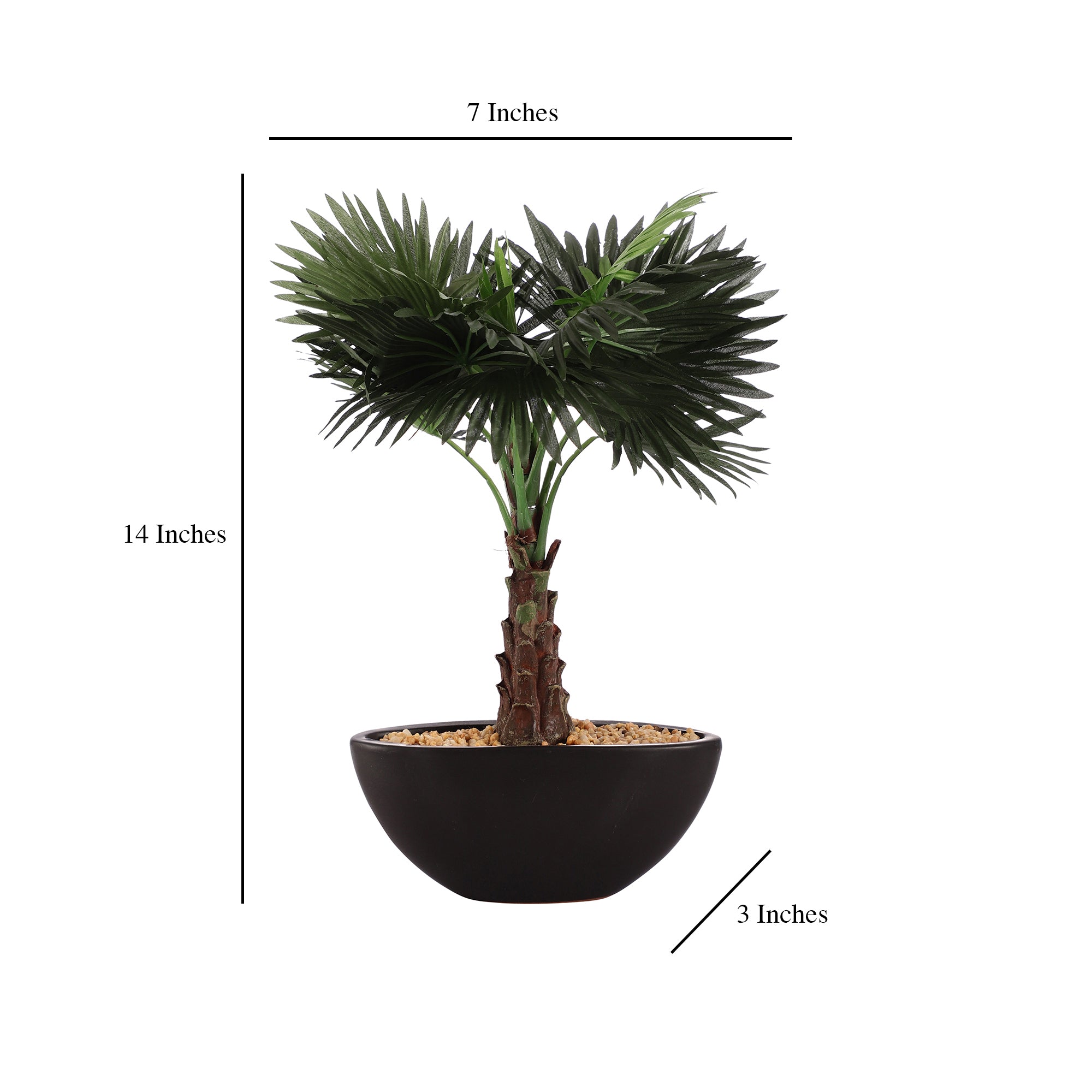 Bismarckia Faux Bonsai Ceramic Potted Plant