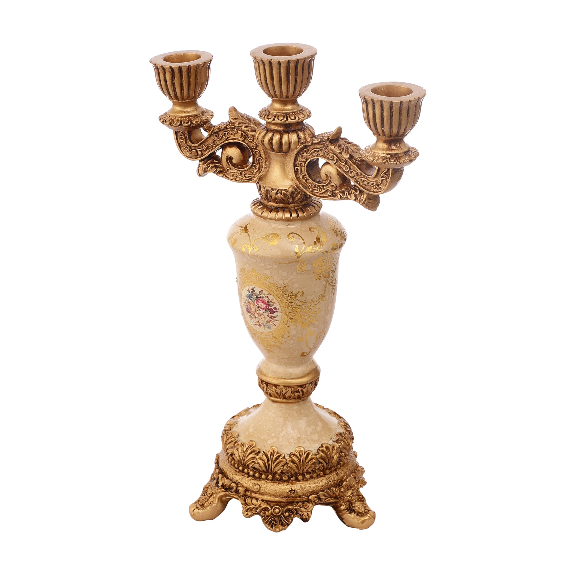 Regalia Gold and Cream Candle Stand