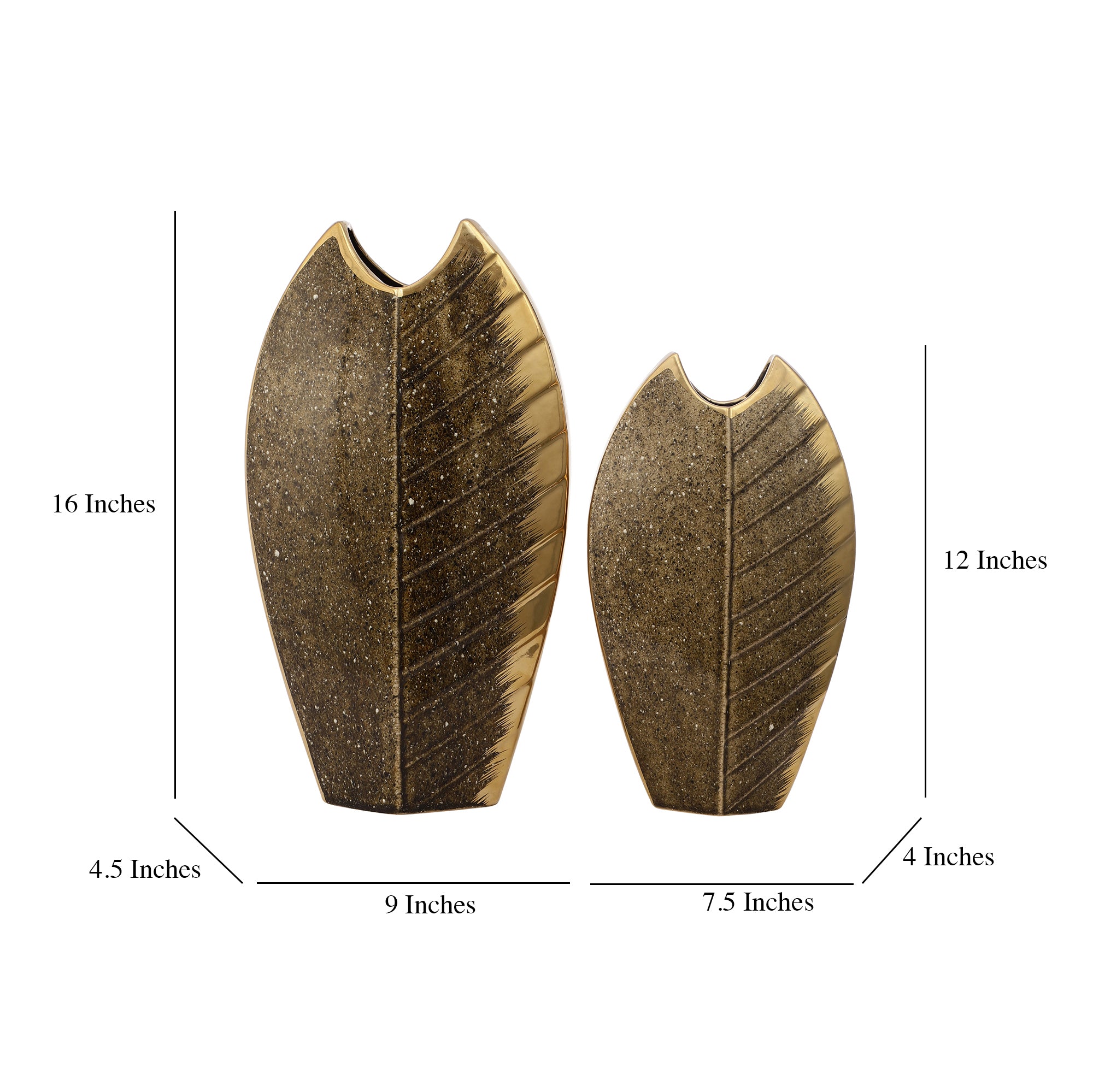 Luxe Gold Leaf Design Vase (Single)