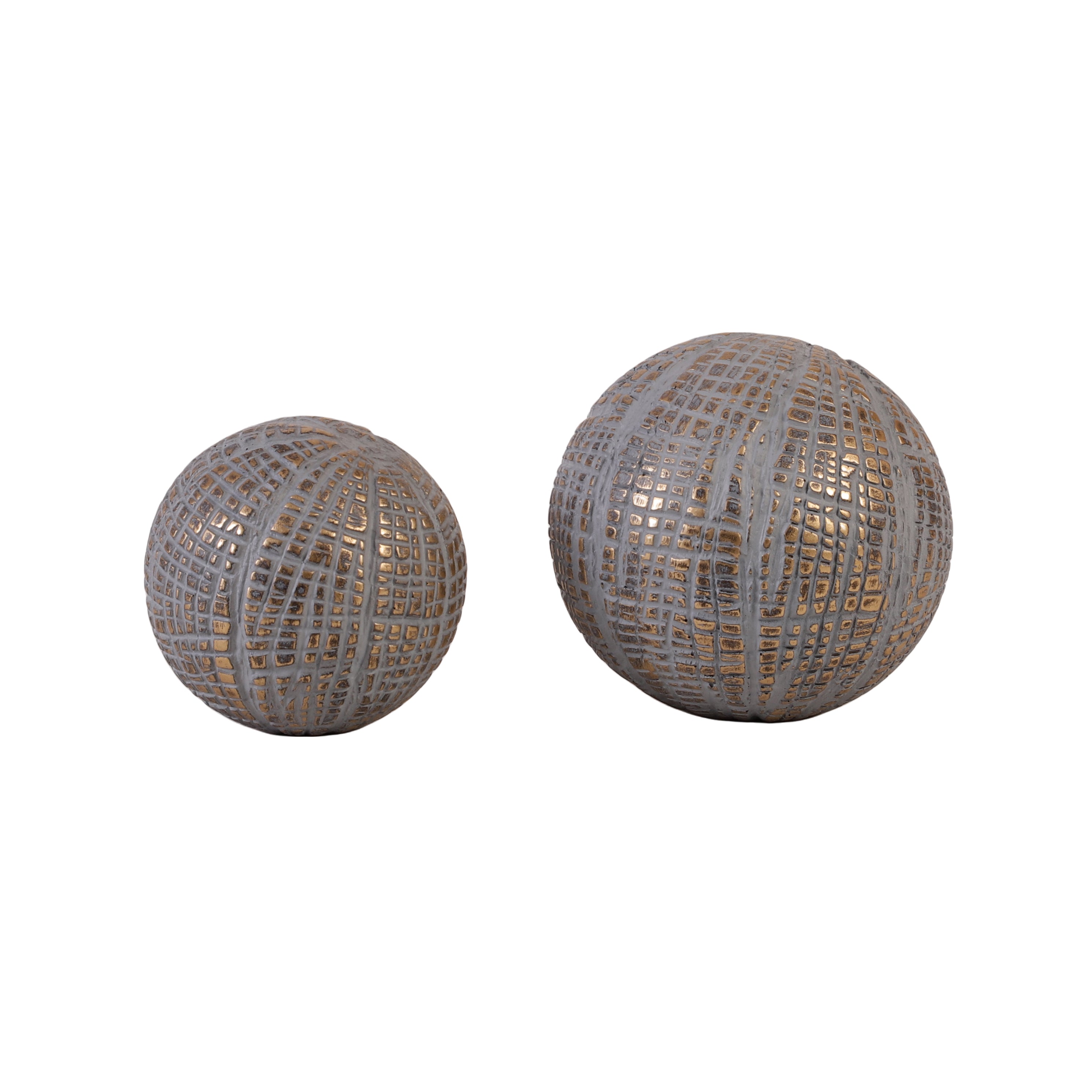Grey Textured Ball Table Accents (Single)
