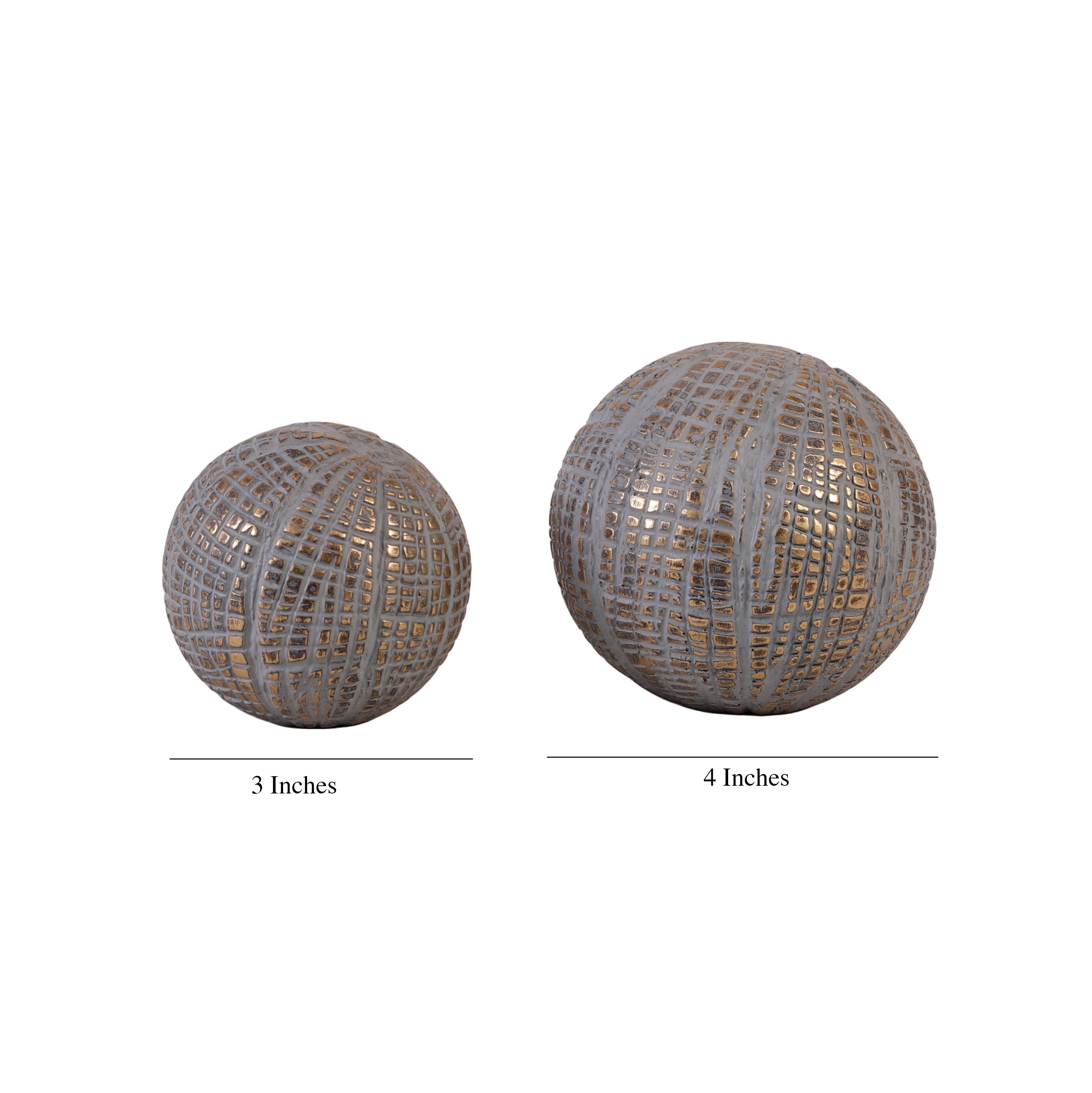 Grey Textured Ball Table Accents (Single)