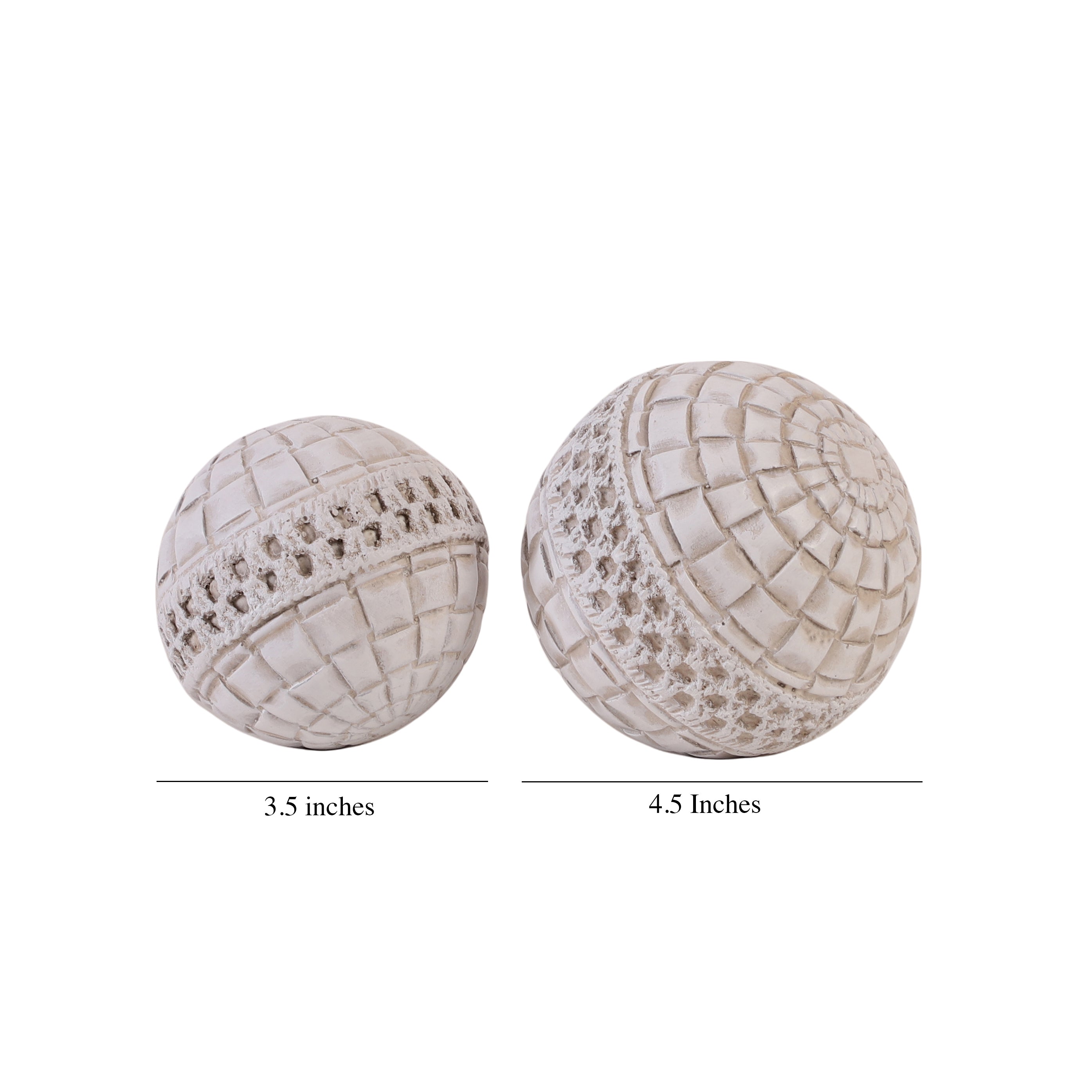 White Lattice Ball Table Accent (Single)