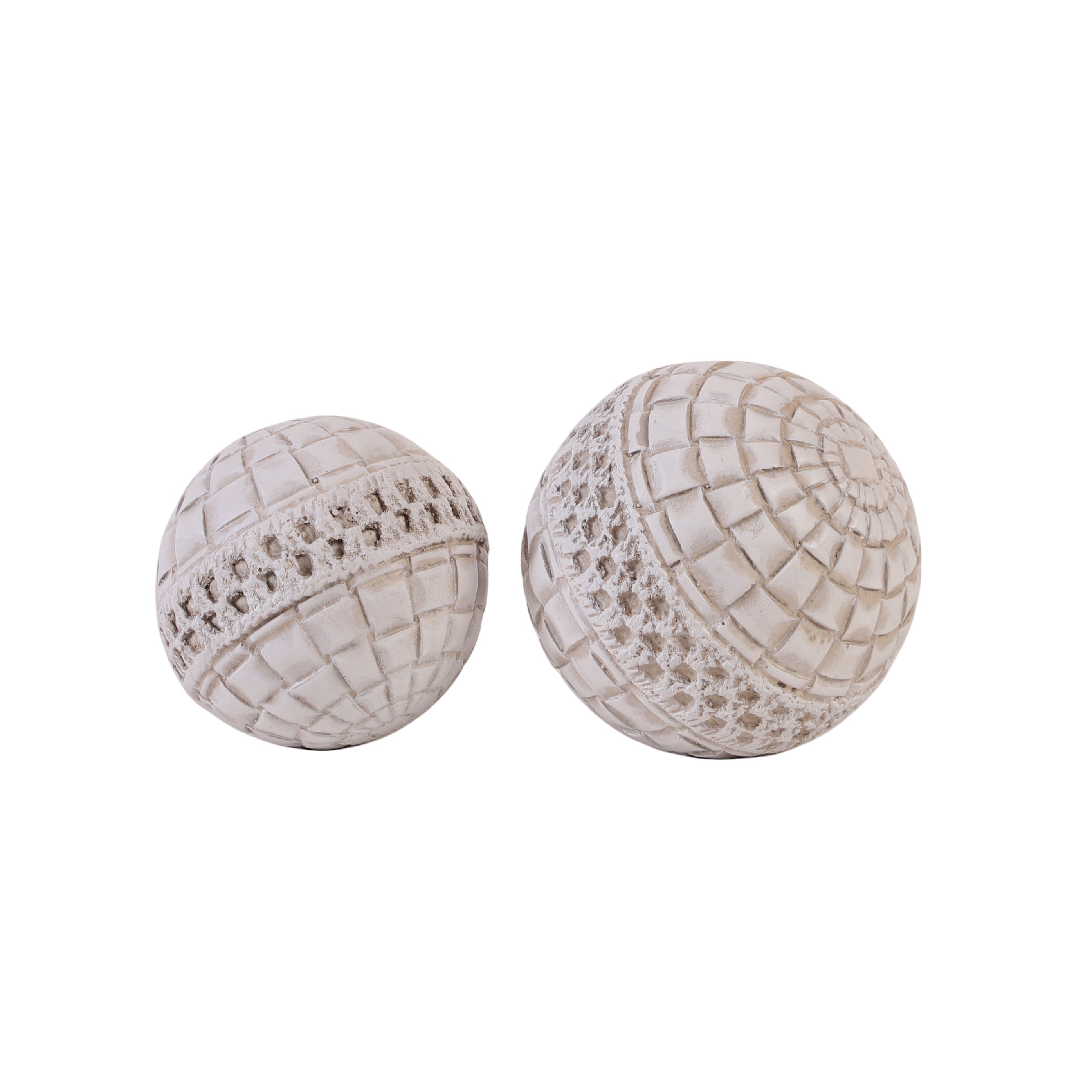 White Lattice Ball Table Accent (Single)