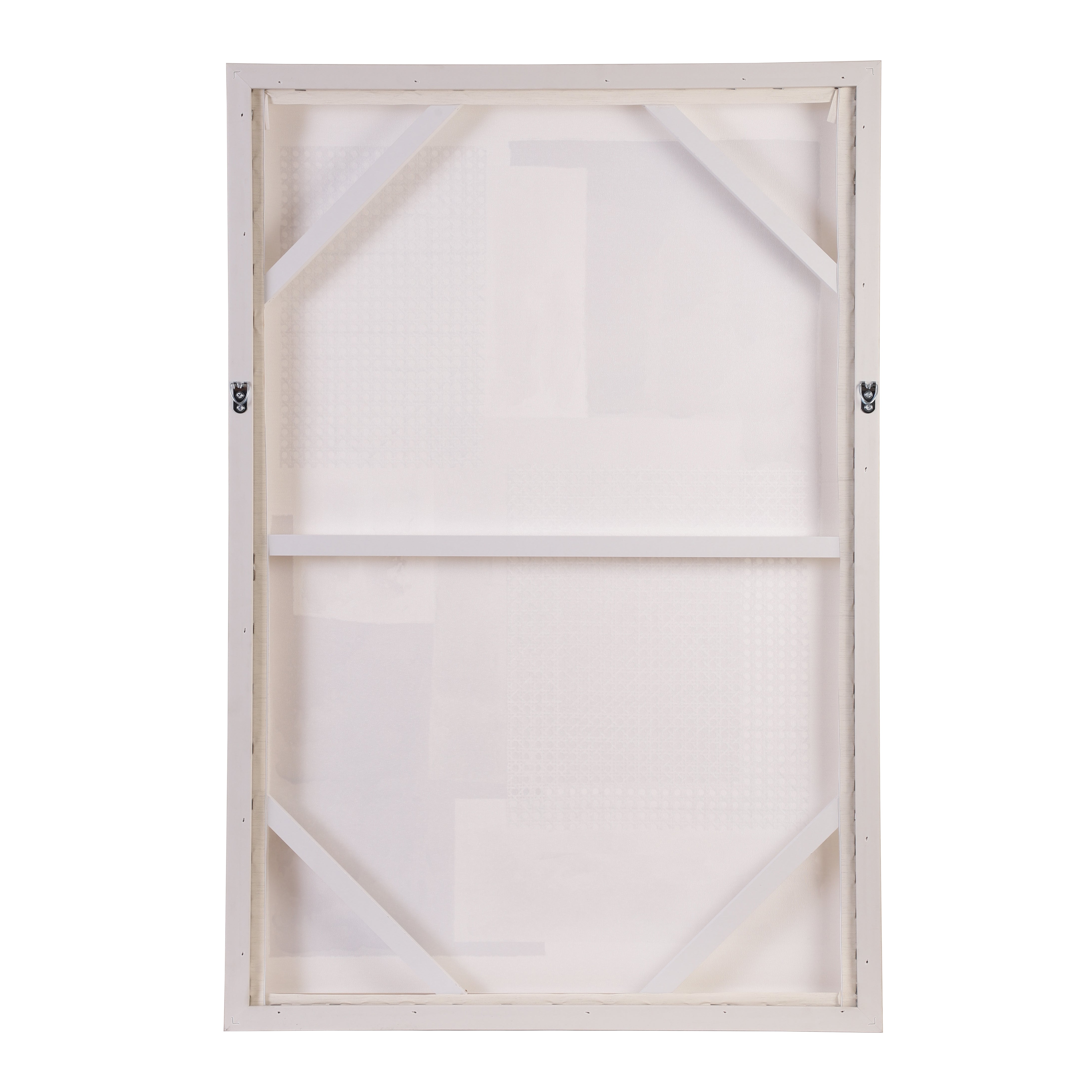 Hand-Painted Geometric Rattan Canvas Wall Art