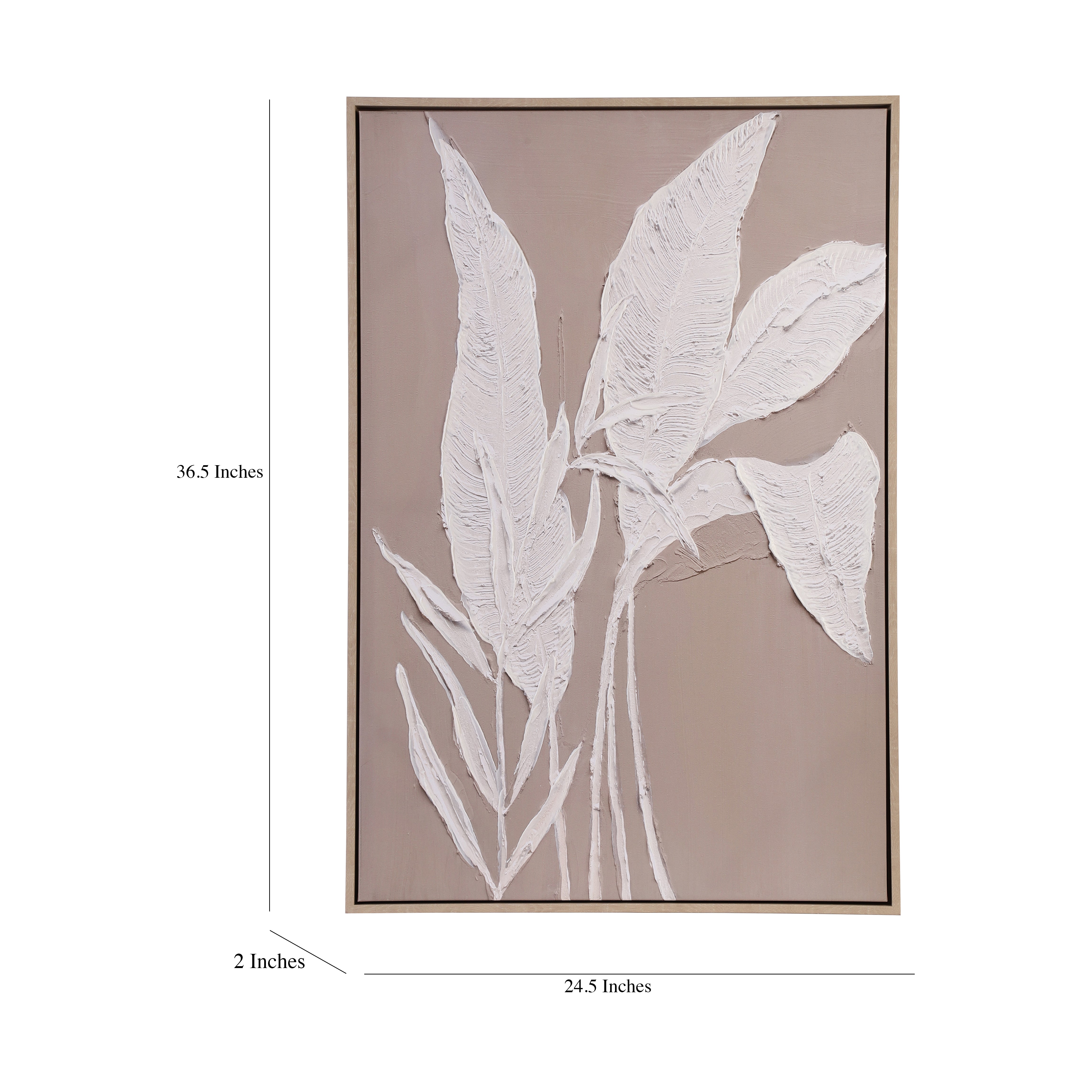 Textured Botanical Leaf Canvas Wall Art