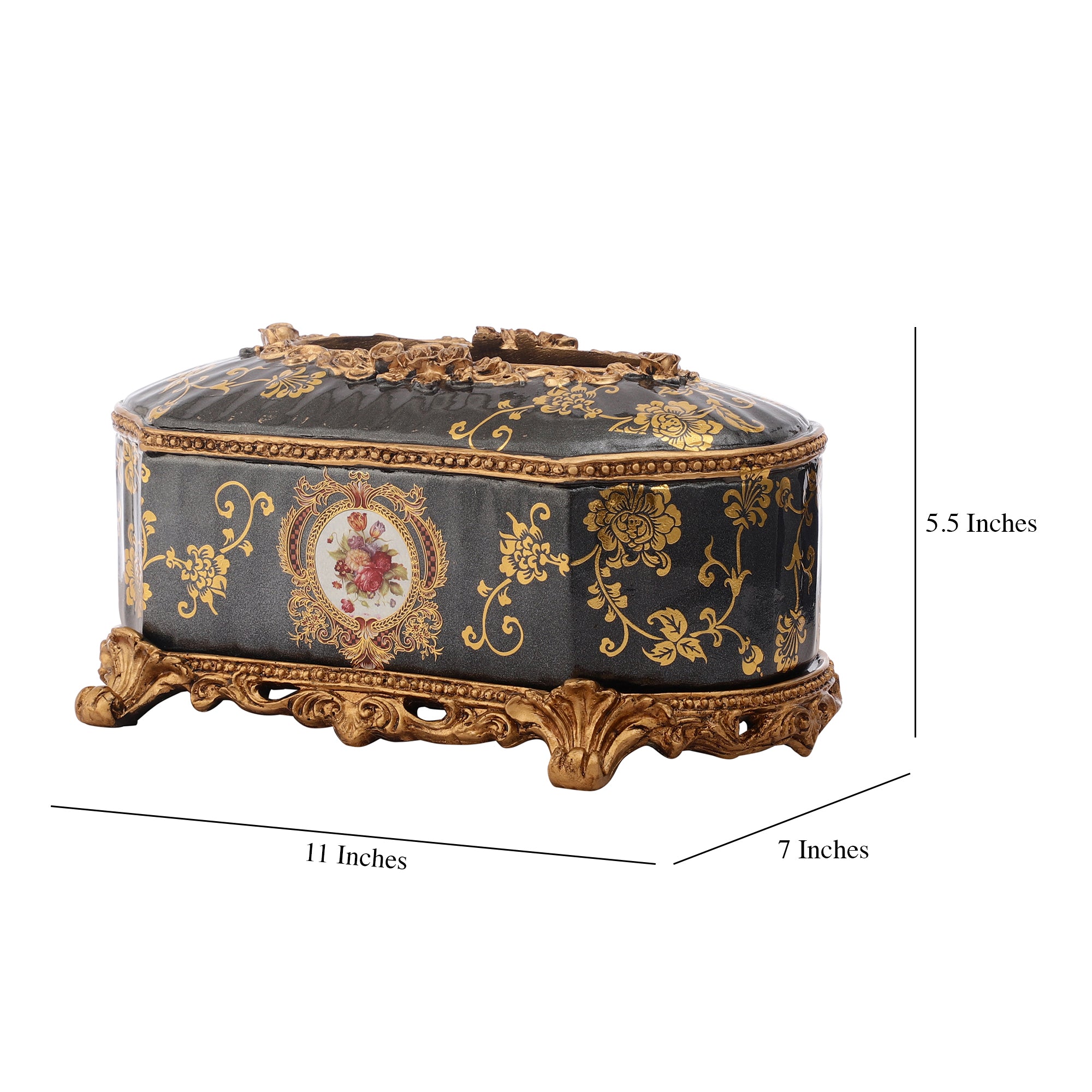 Regalia Gold and Navy Tissue Holder