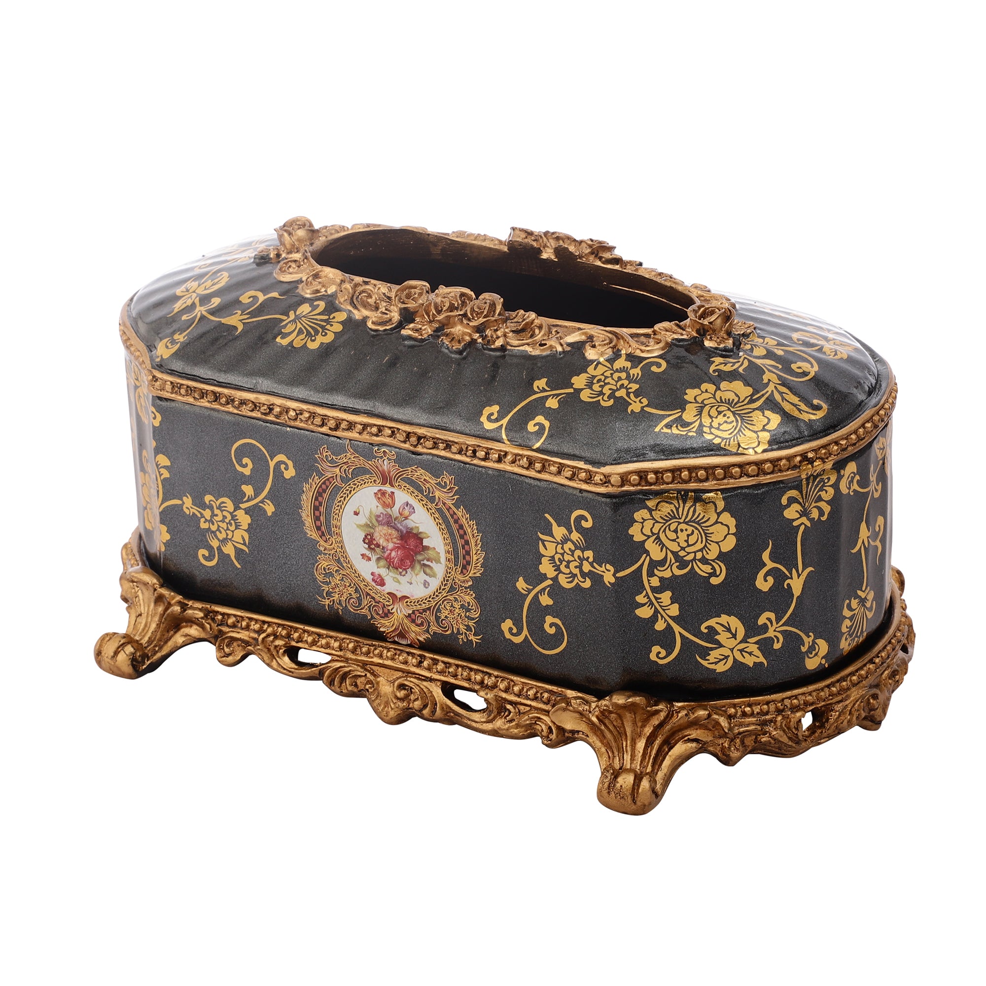 Regalia Gold and Navy Tissue Holder