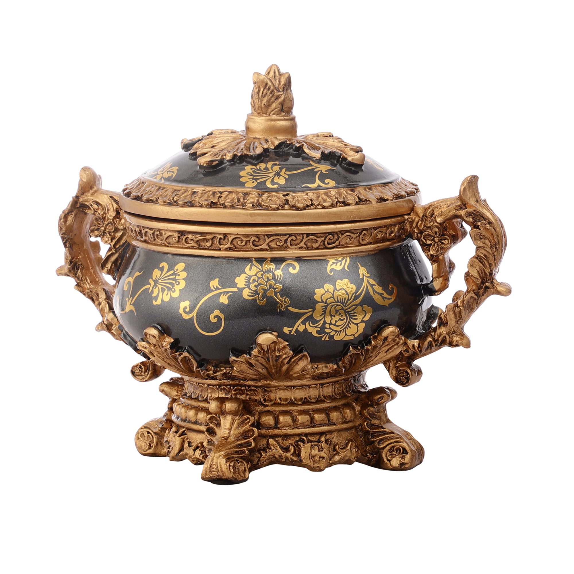 Regalia Gold and Navy Jar with Lid