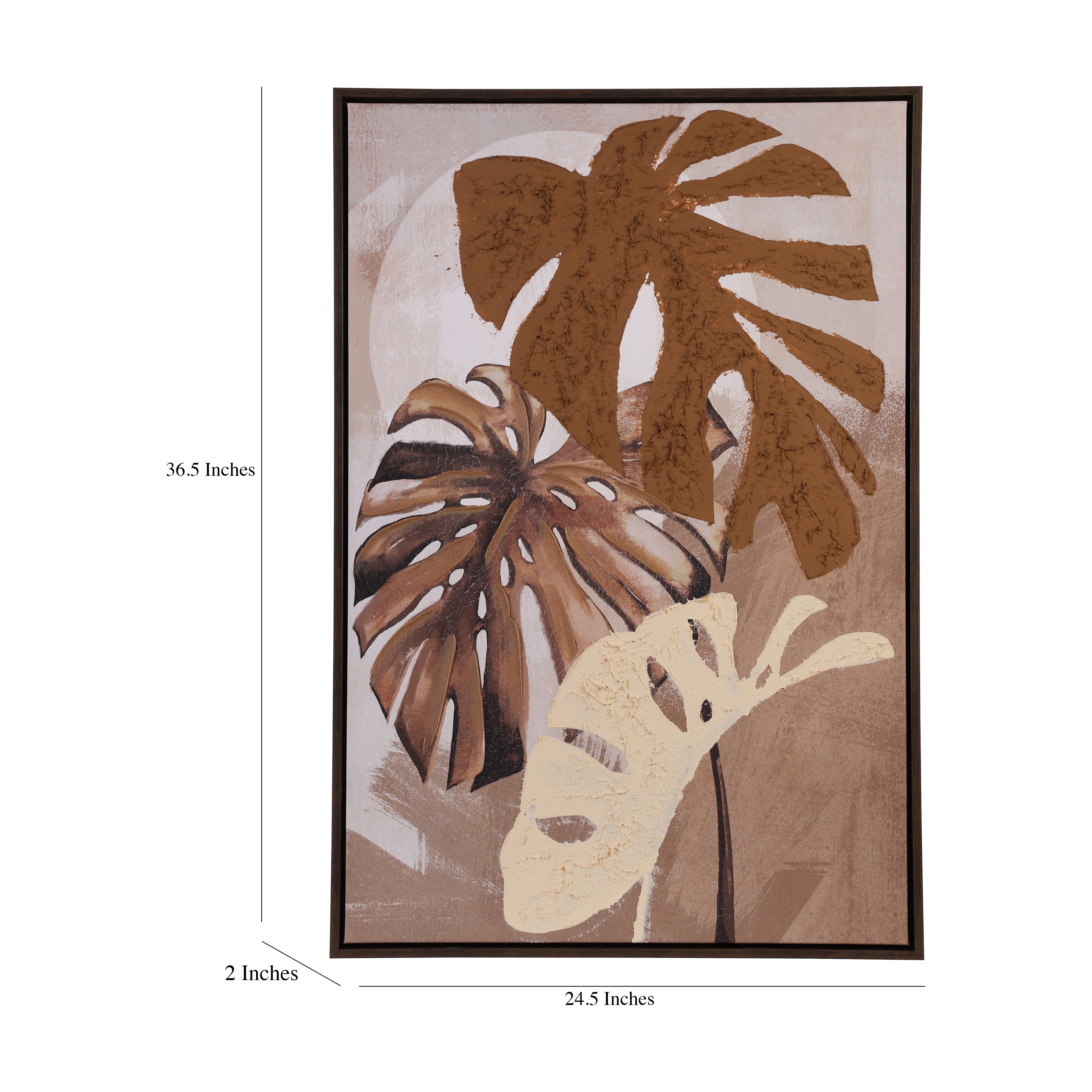 Monstera Leaf Canvas Art with Paper Mache