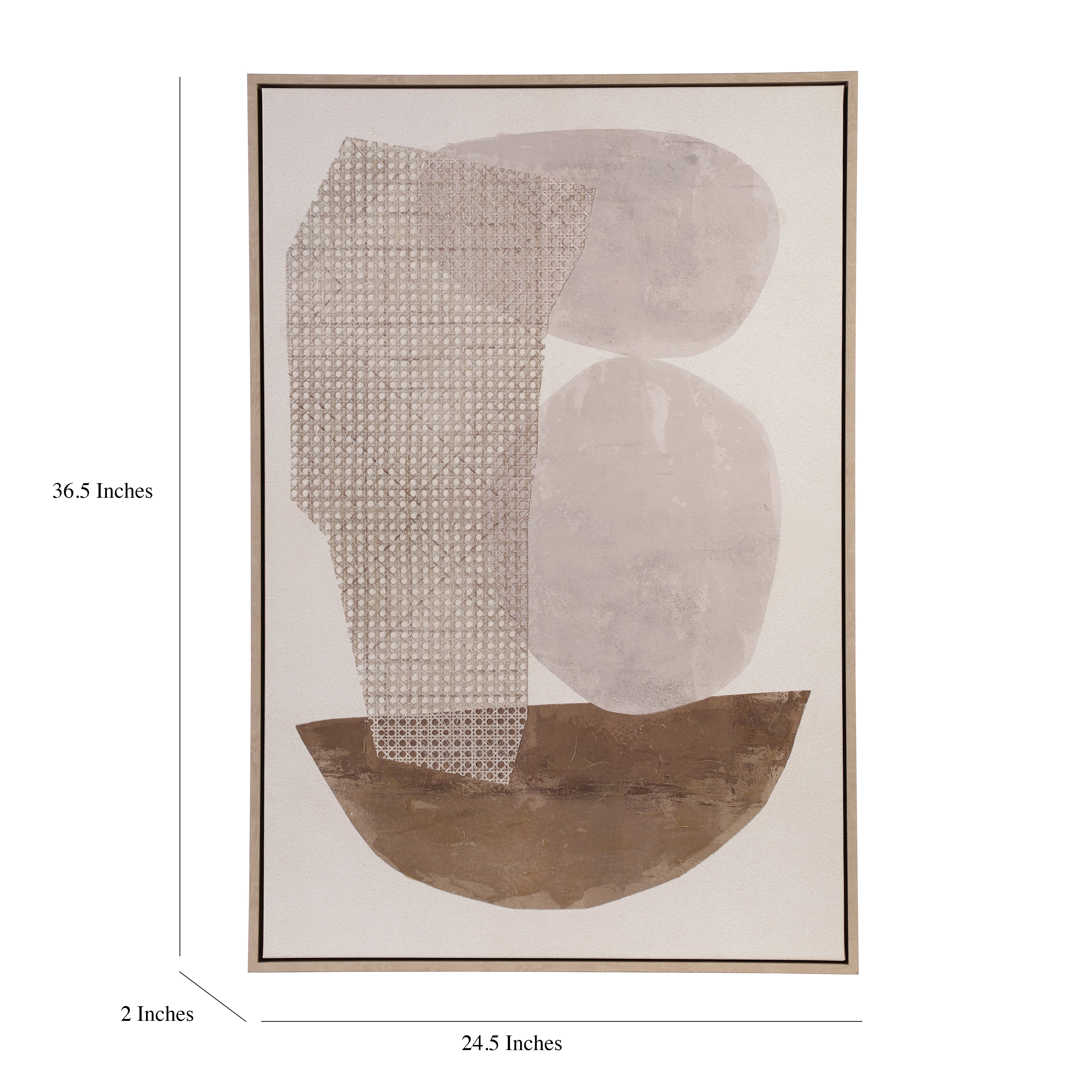 Woven Co-ord Abstract Framed Canvas Art (Set of 2)