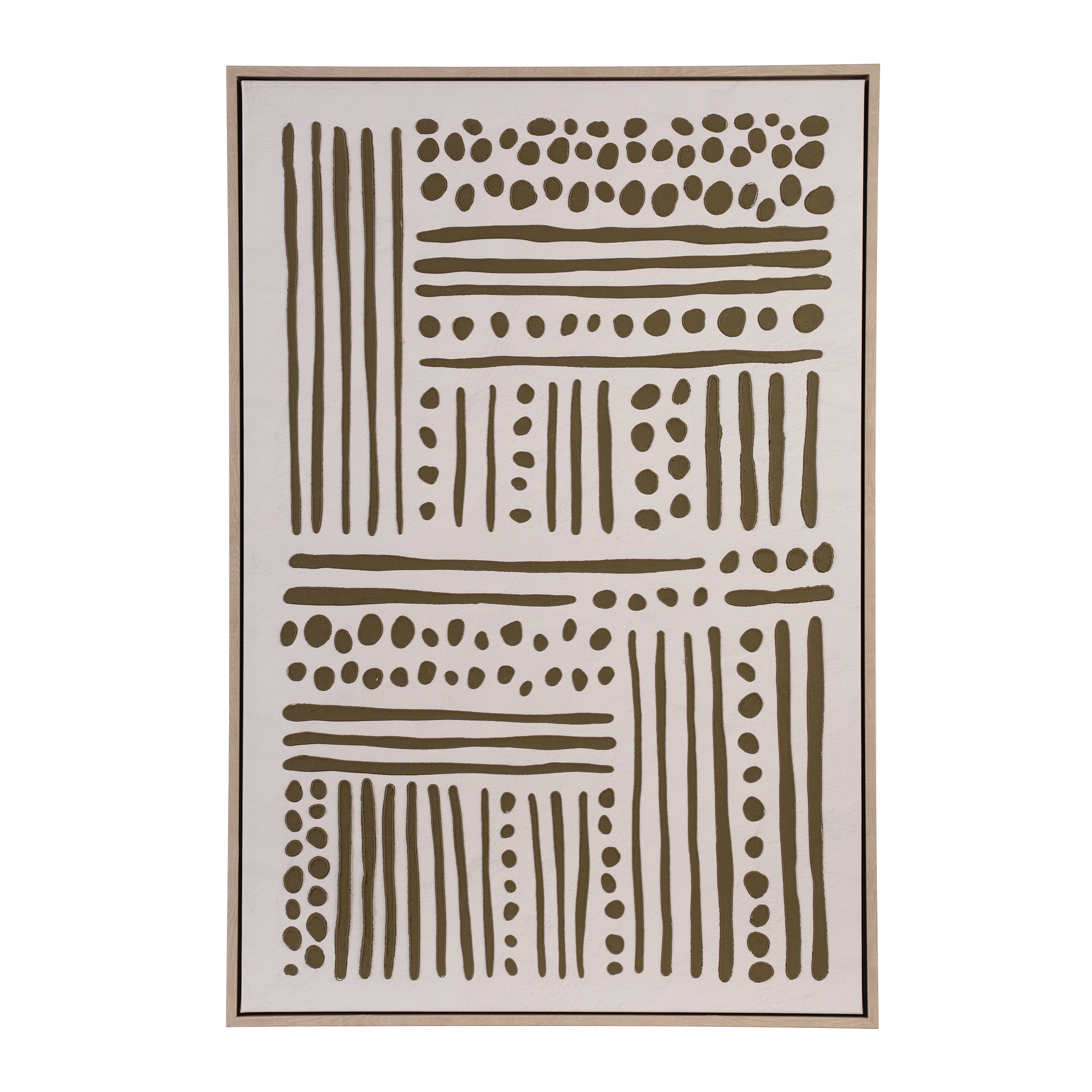 Japandi Textured Grid Framed Canvas Art (Set of 2)