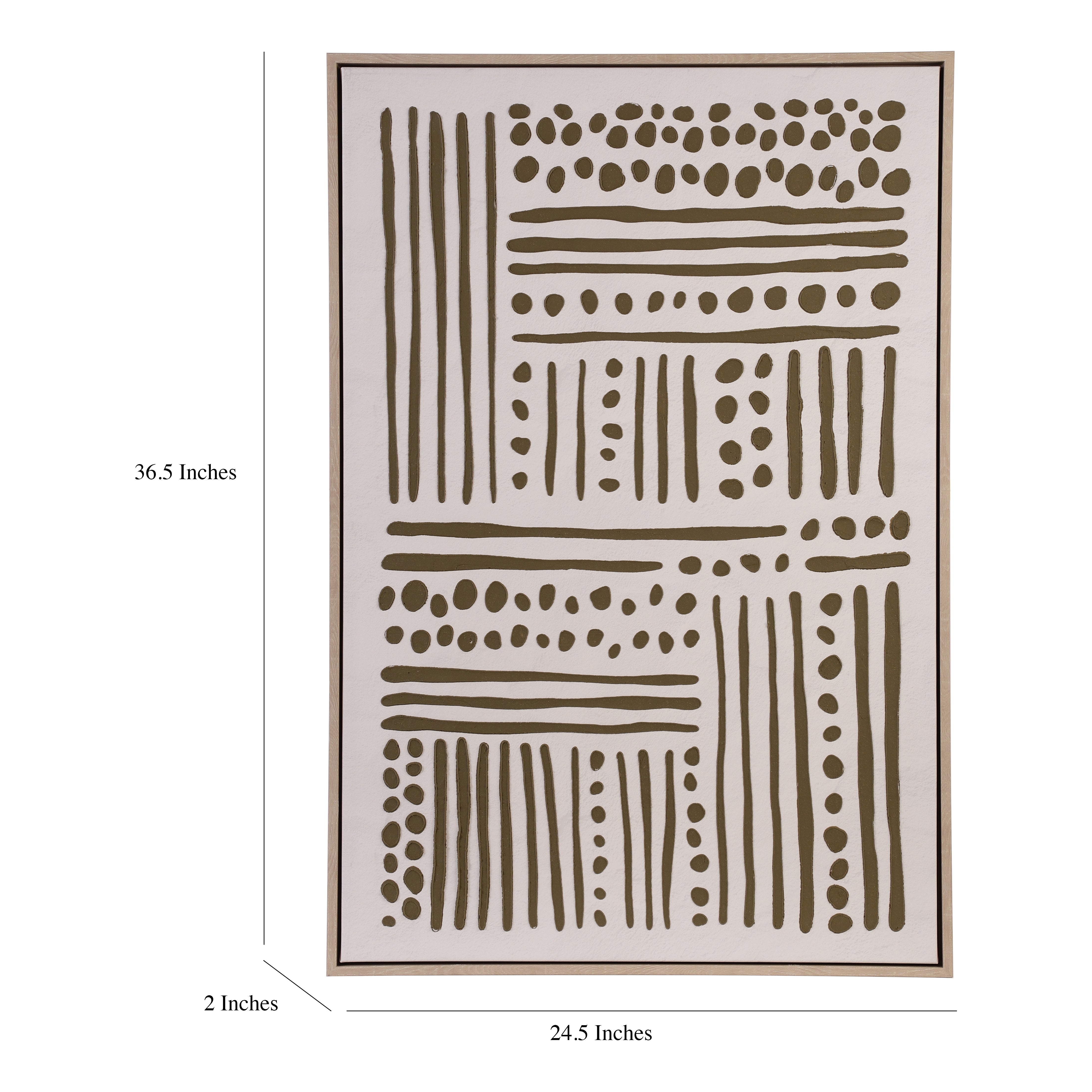 Japandi Textured Grid Framed Canvas Art (Set of 2)