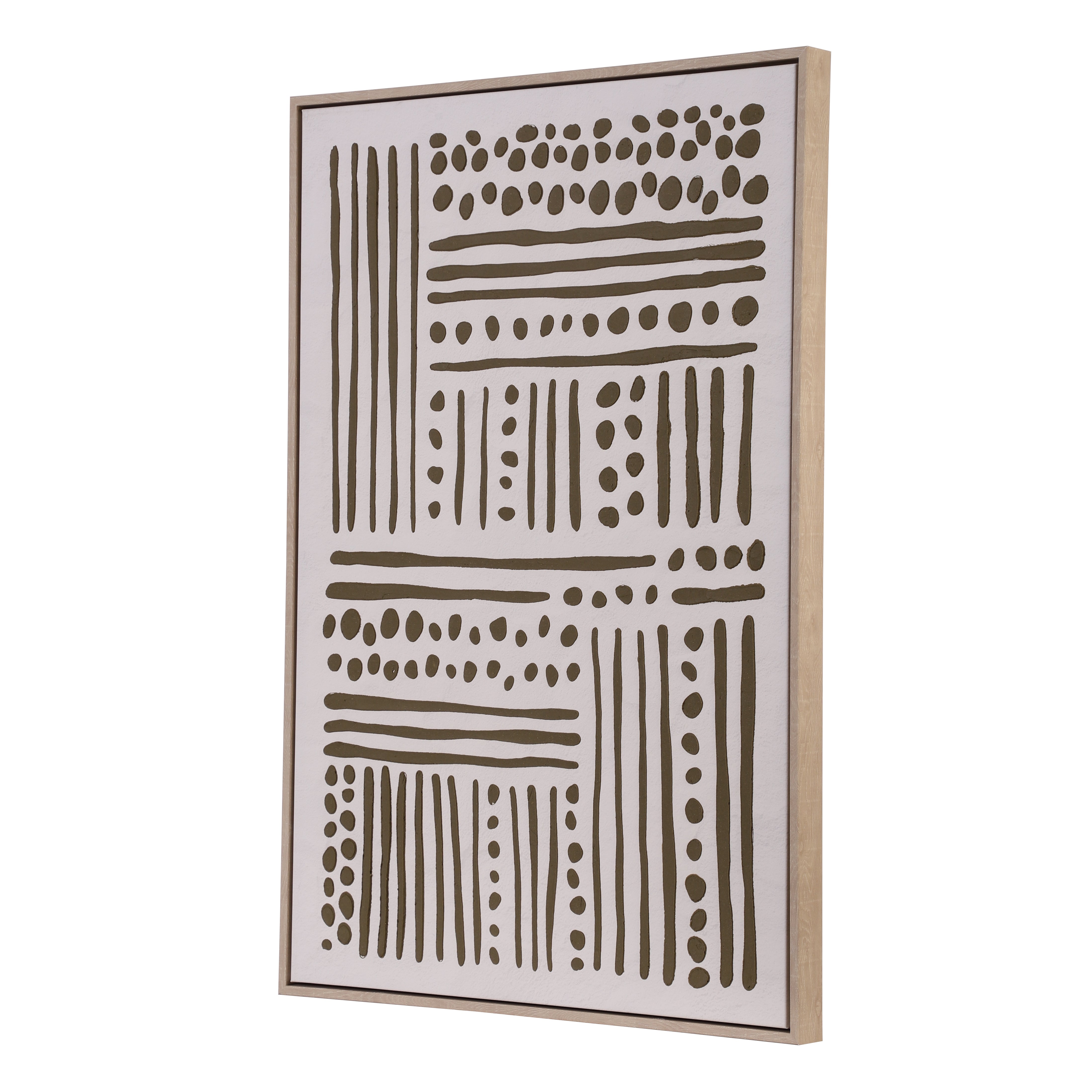 Japandi Textured Grid Framed Canvas Art (Set of 2)