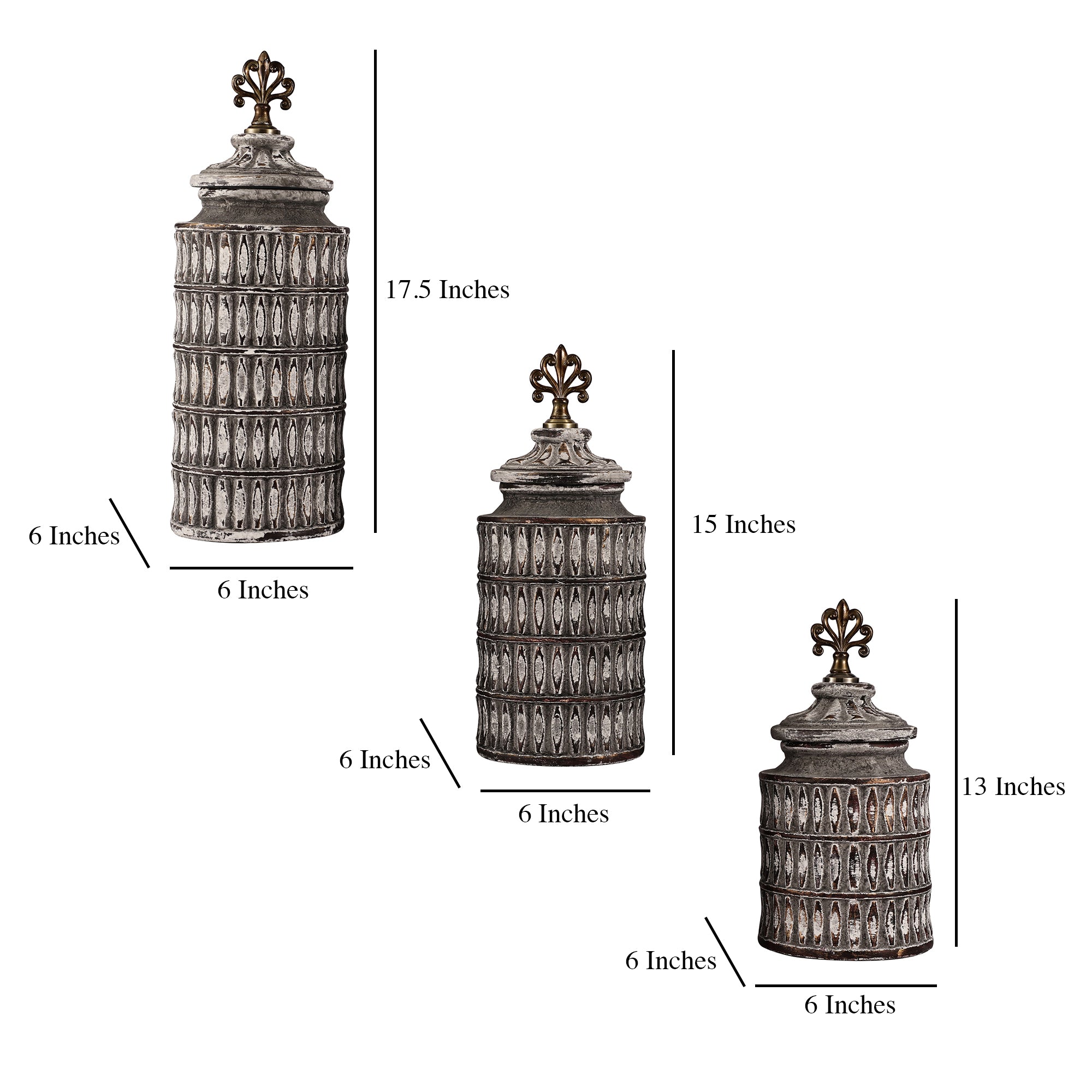 Grey Ceramic Jar with Lid (Single)