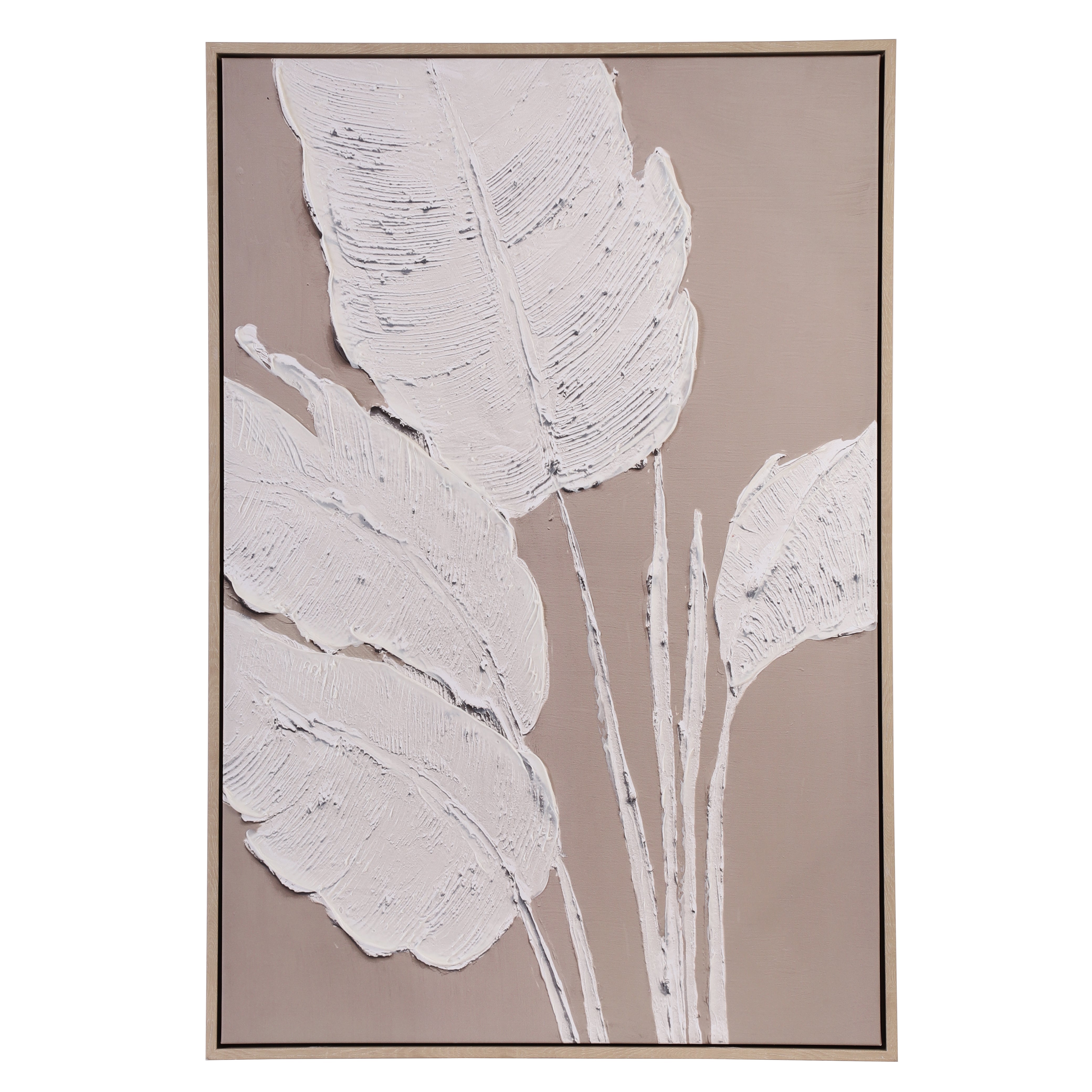 Sculptural Botanical Leaf Canvas Wall Art
