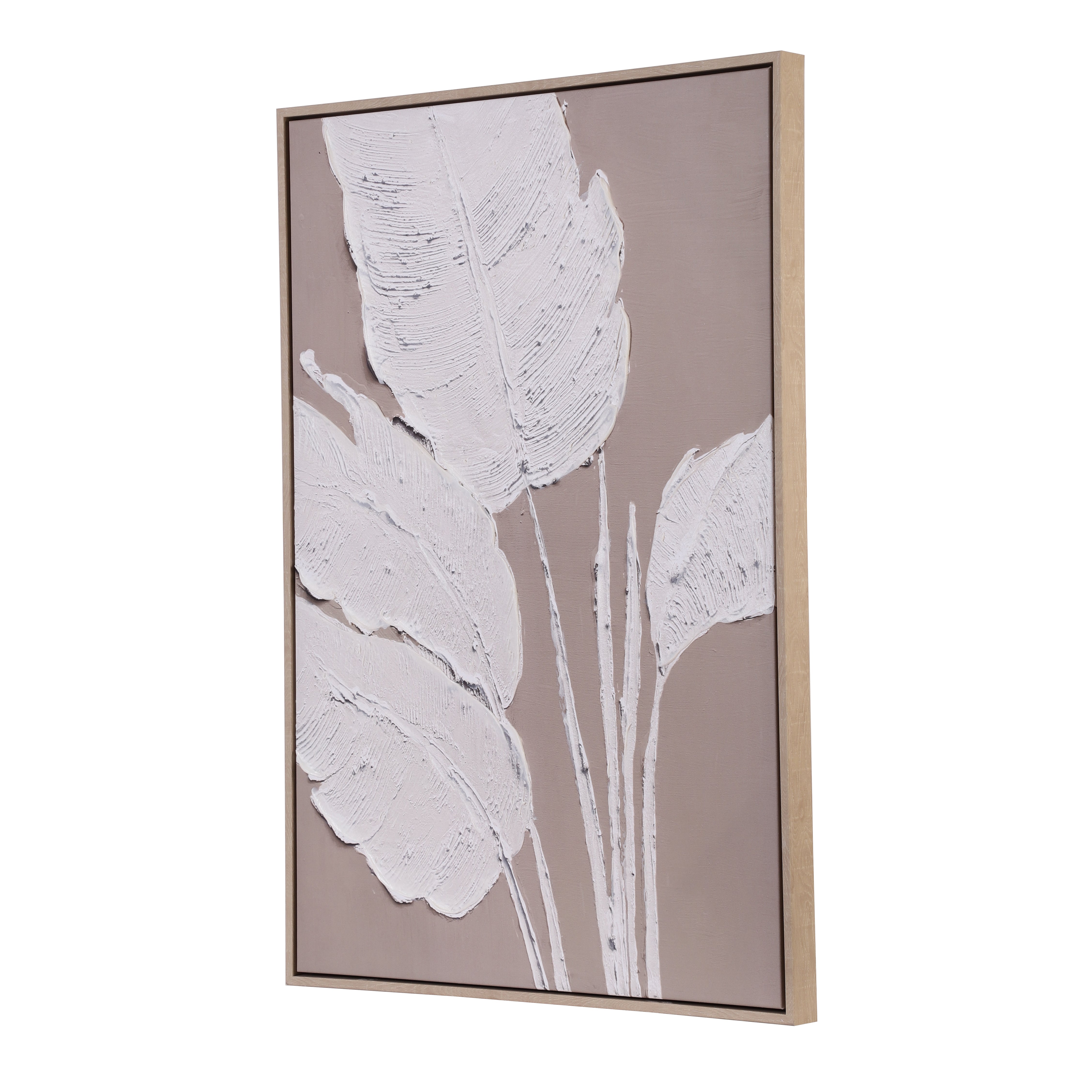 Sculptural Botanical Leaf Canvas Wall Art