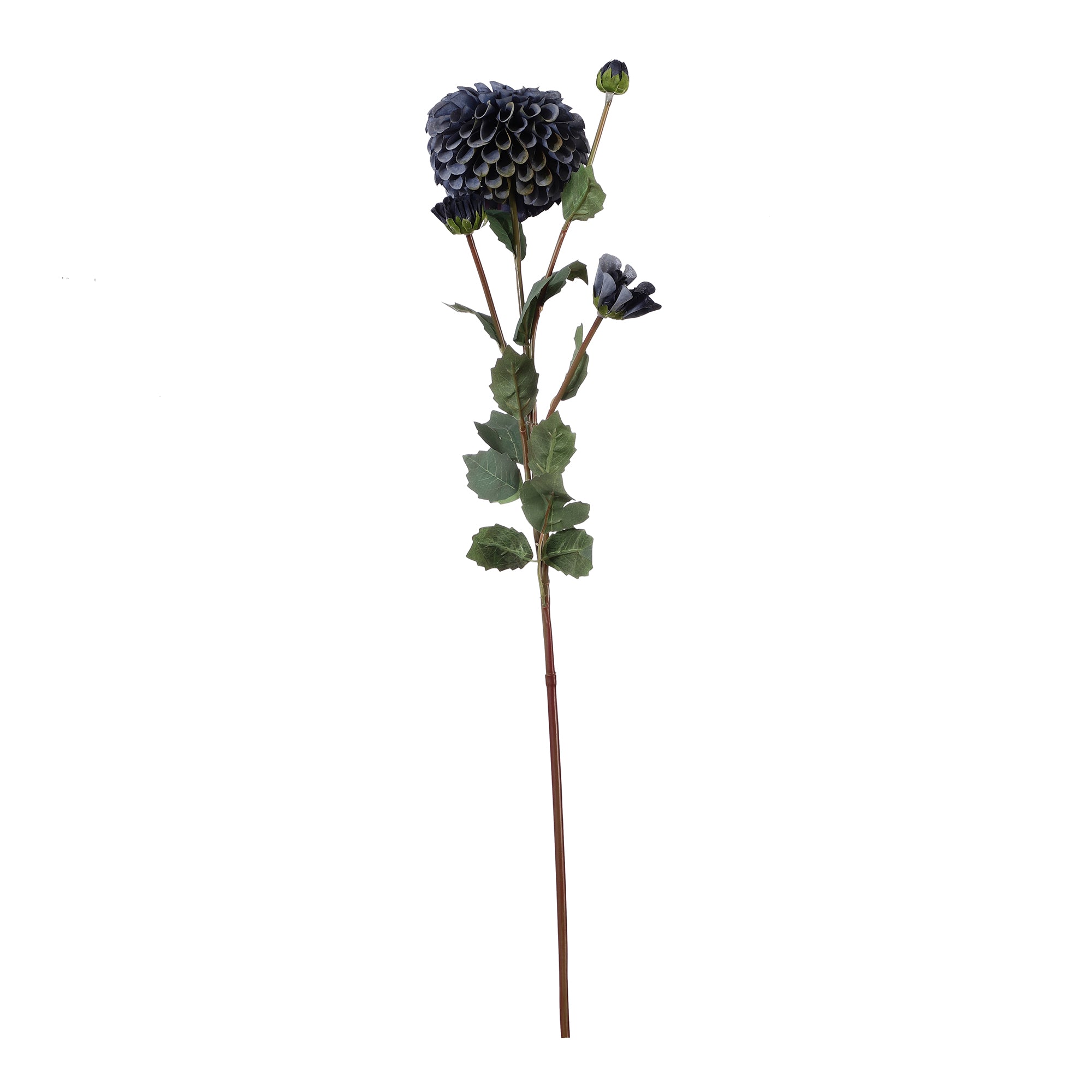 Indigo Dahlia Faux Flower Stick (Single)