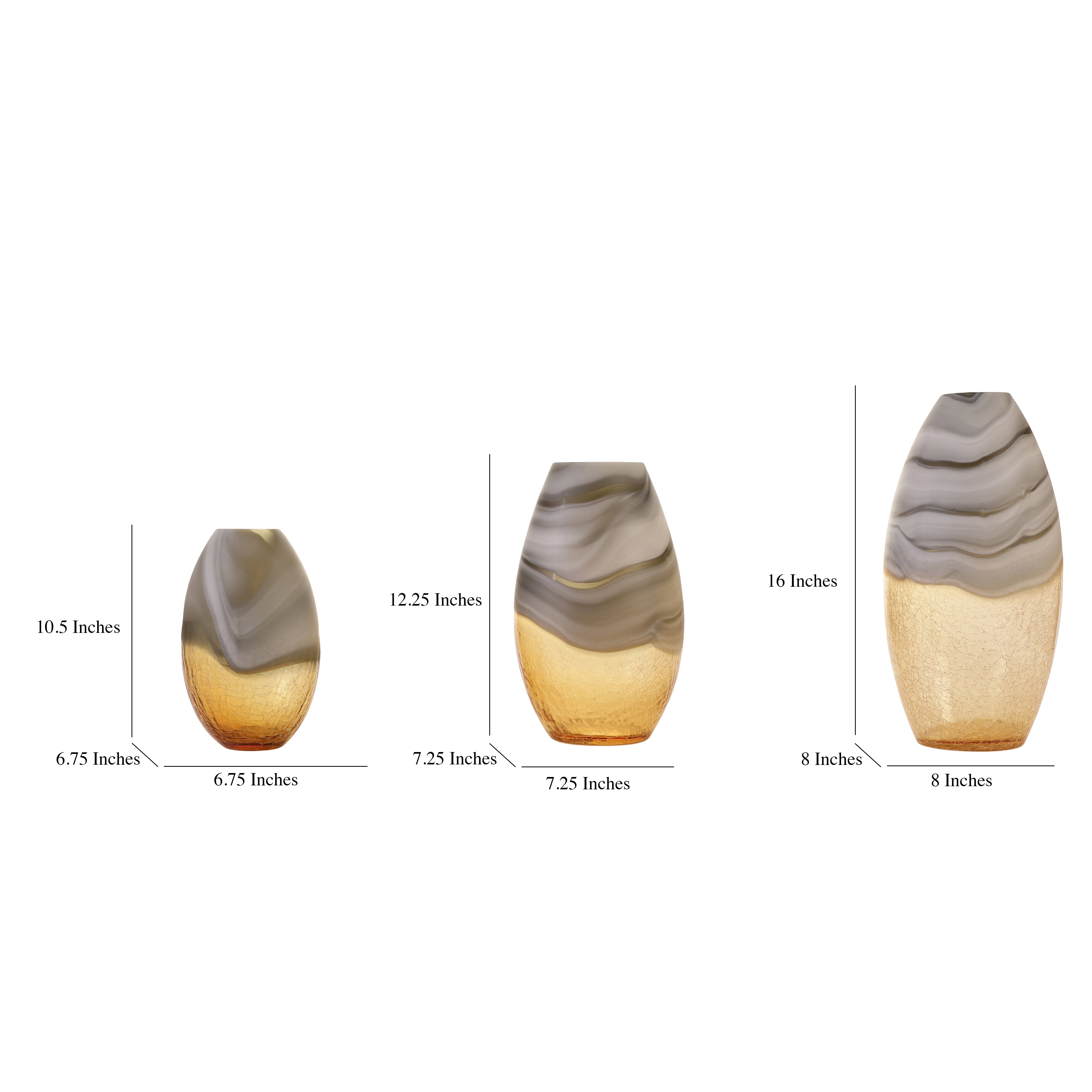 Swirl Marble Ombre Glass Vase (Single)