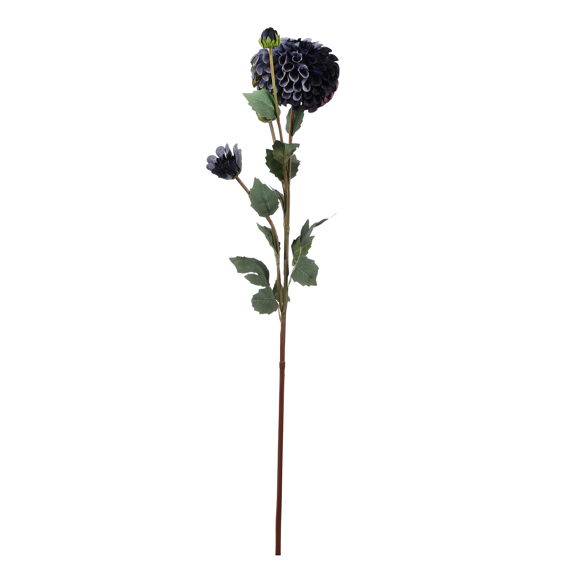 Indigo Dahlia Faux Flower Stick (Single)