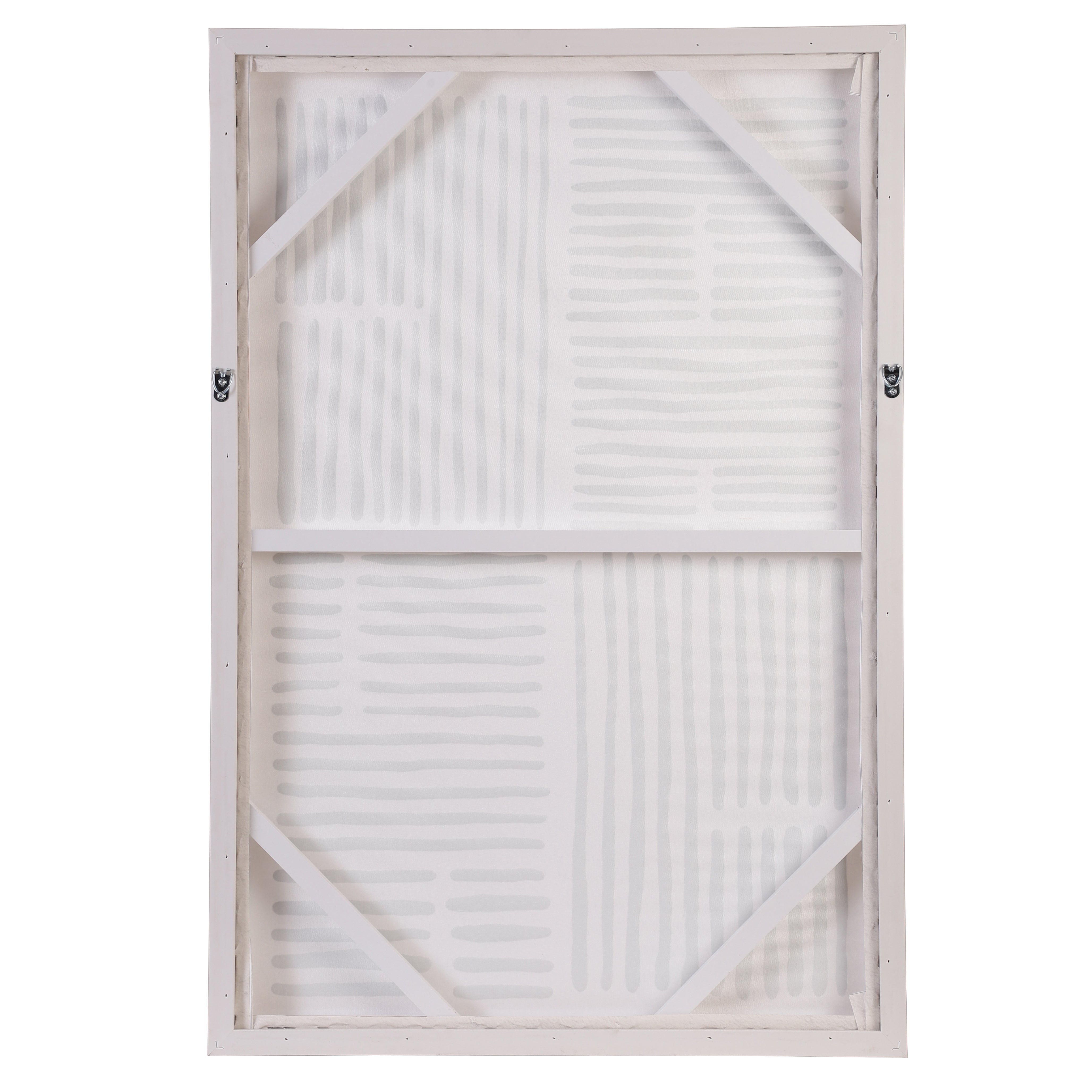 Japandi Textured Grid Framed Canvas Art (Set of 2)