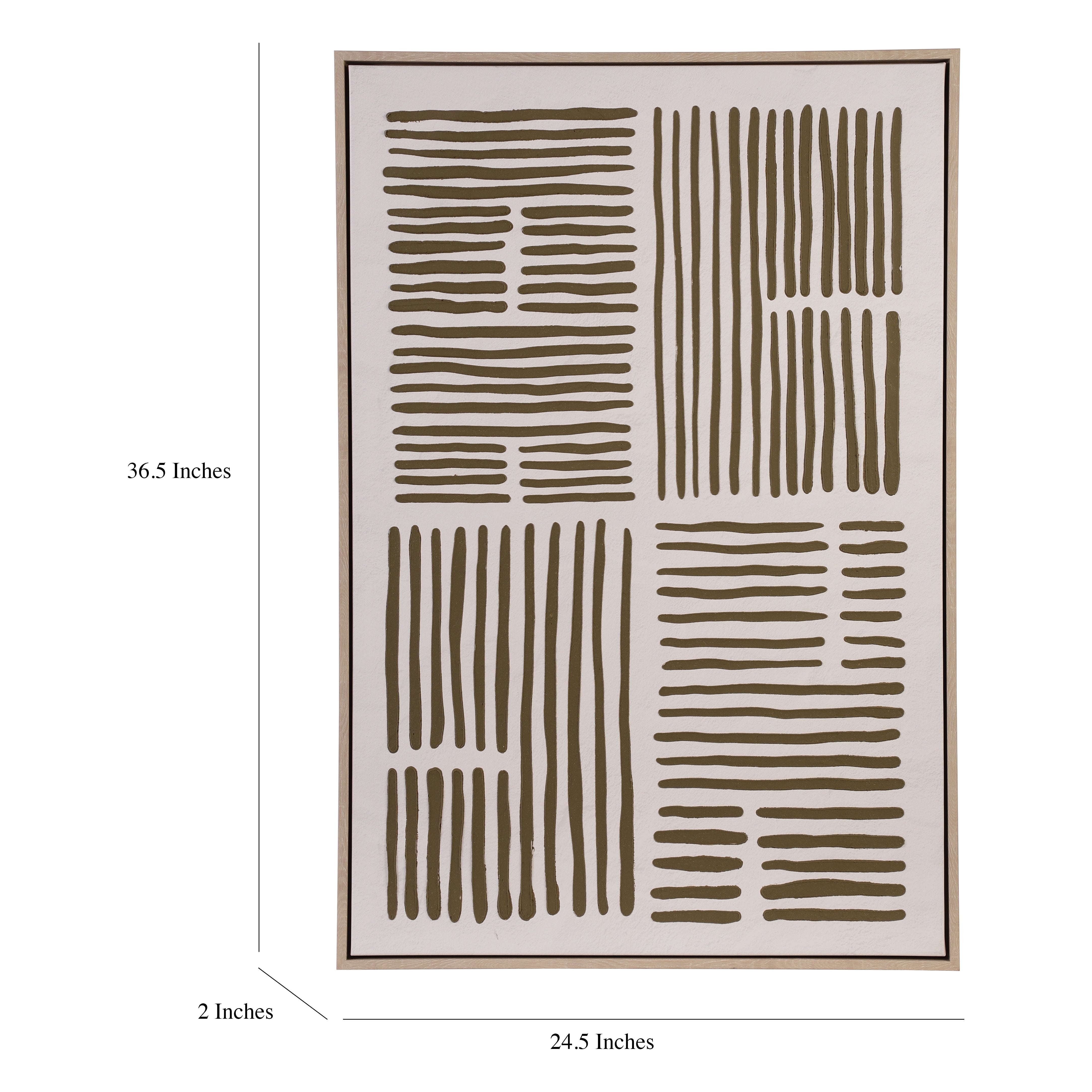 Japandi Textured Grid Framed Canvas Art (Set of 2)