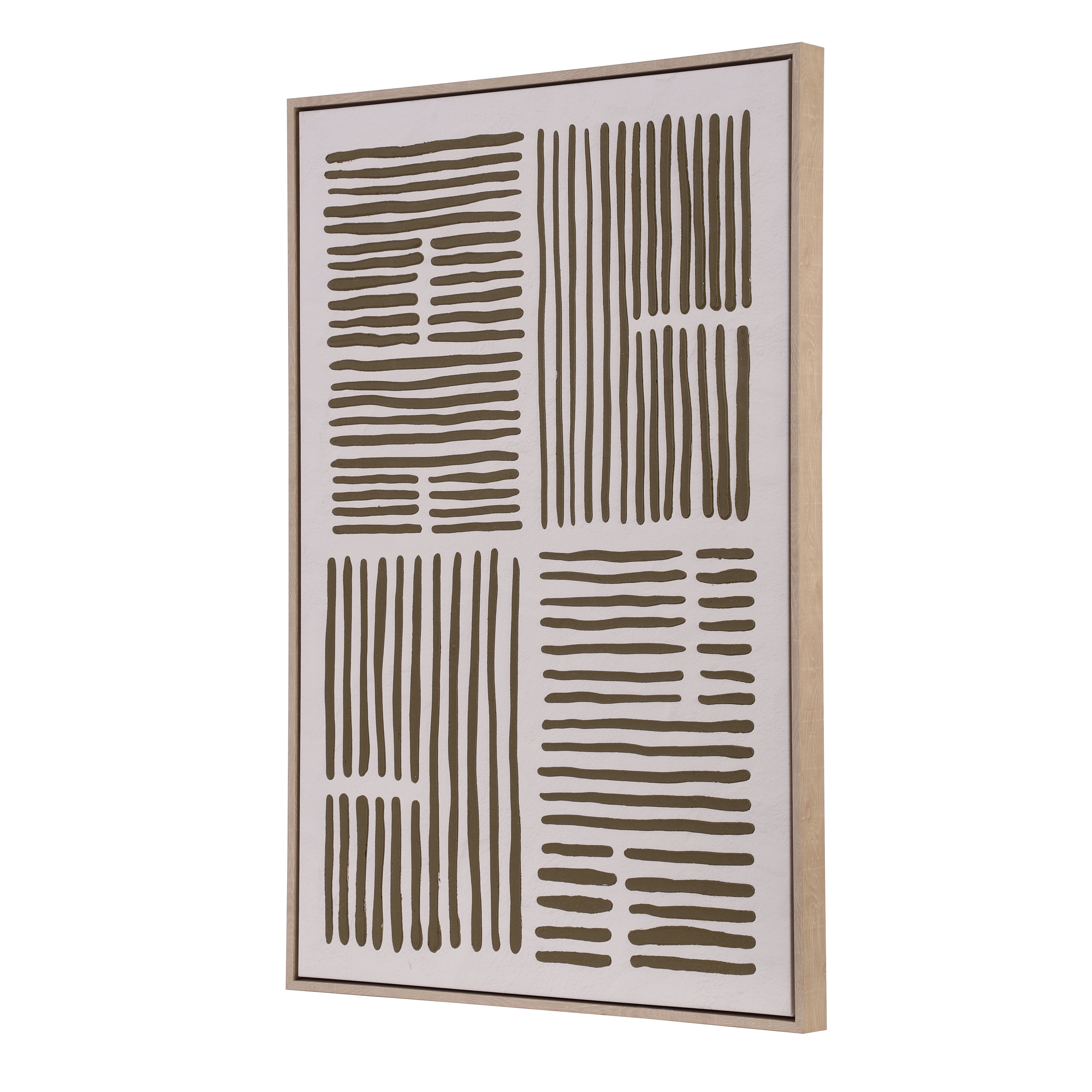 Japandi Textured Grid Canvas Wall Art