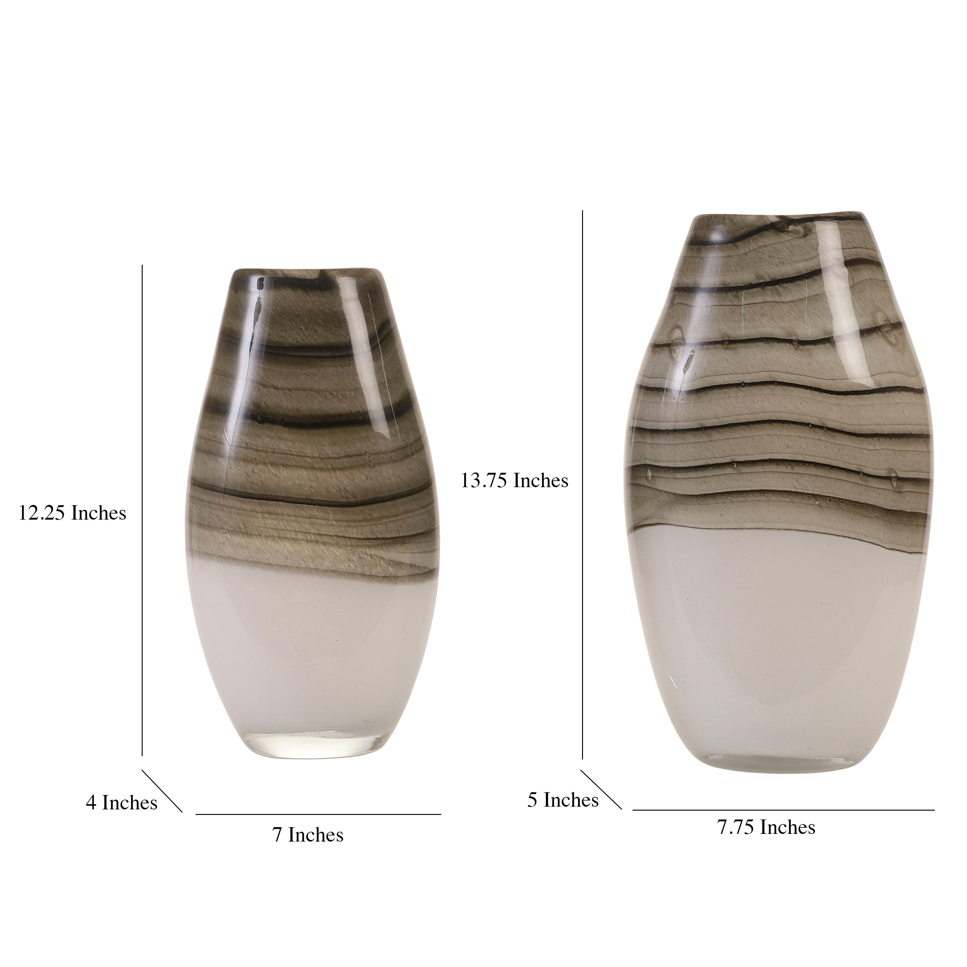Horizontal Stripe Ombre Glass Vase (Single)