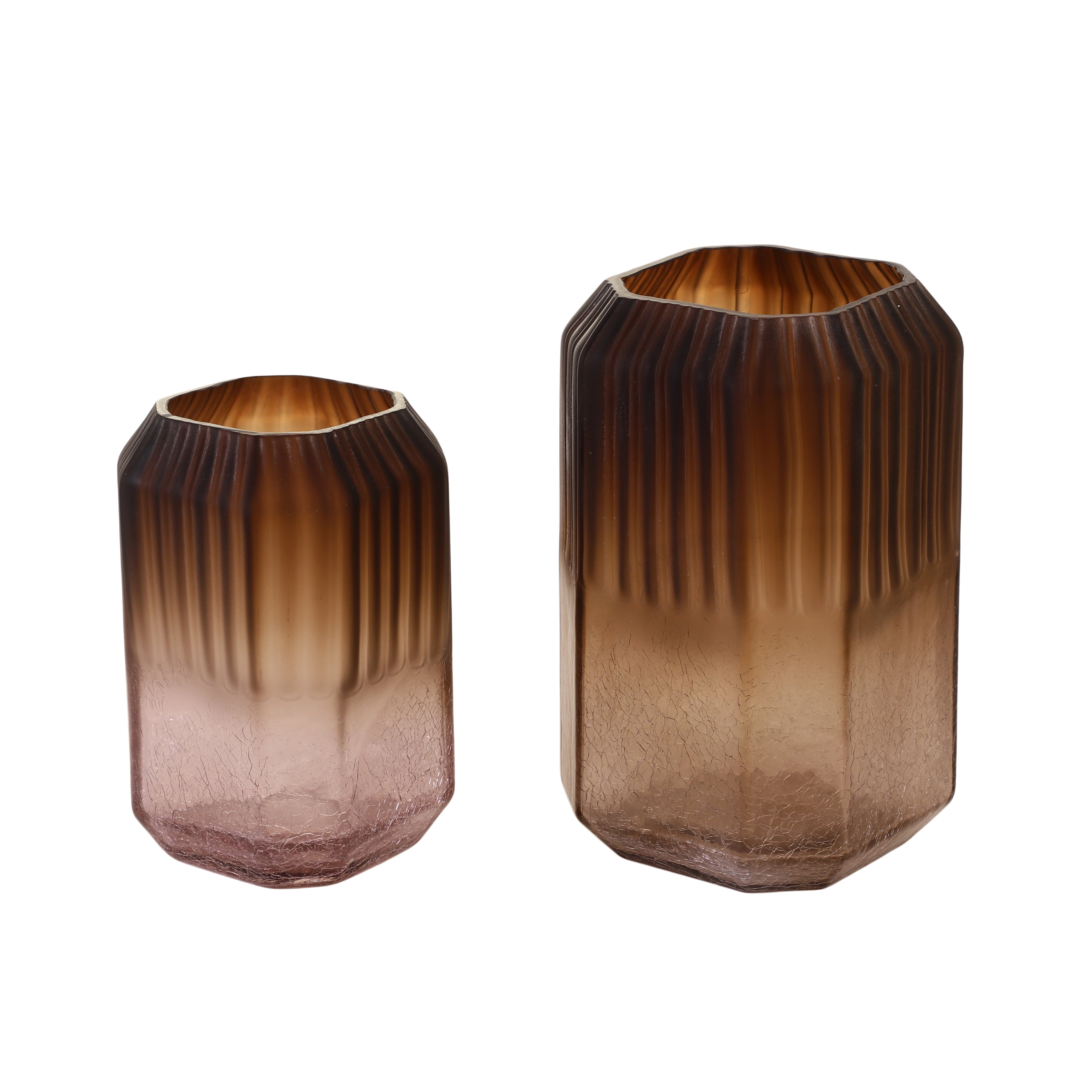 Rectangular Ombre Textured Glass Vase (Single)