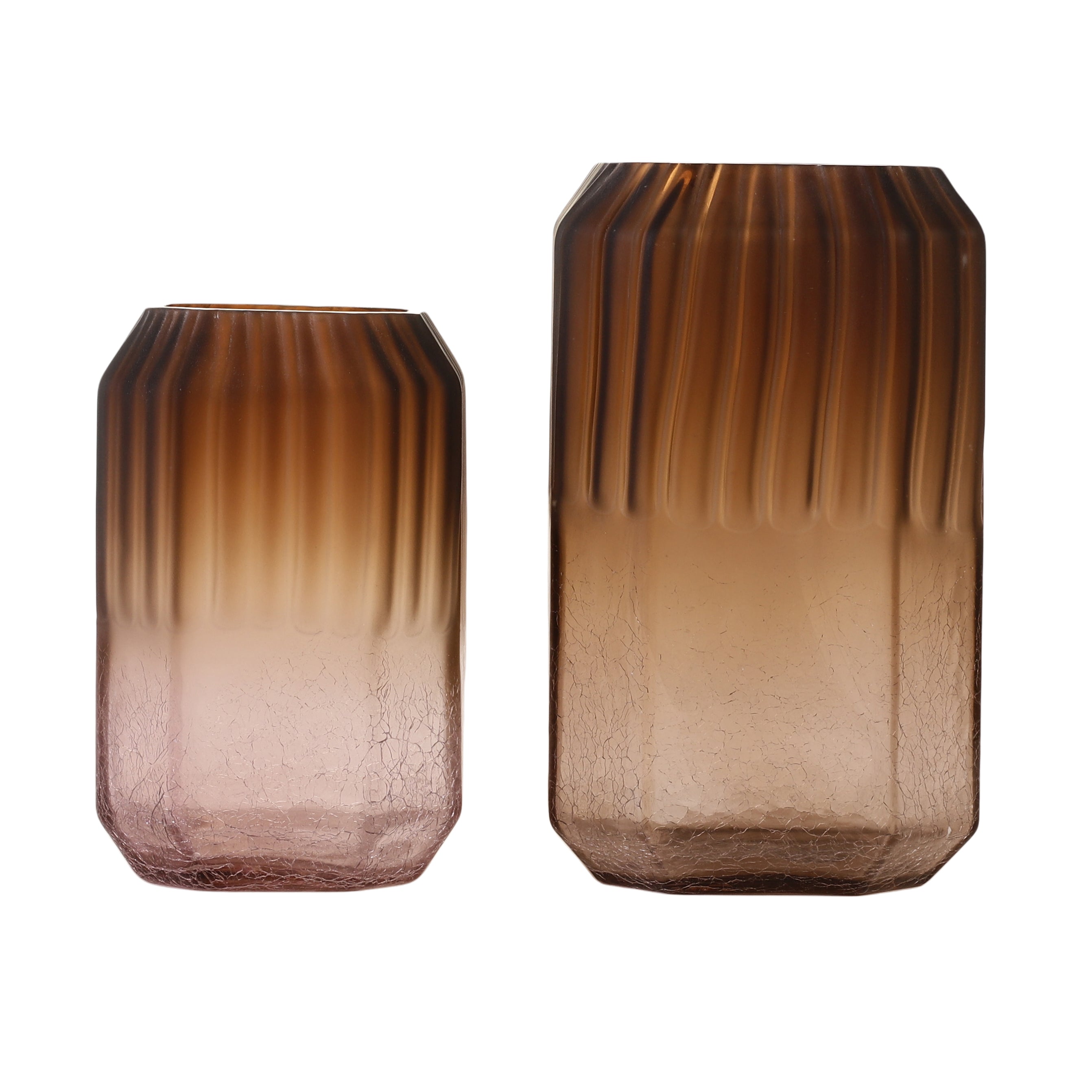 Rectangular Ombre Textured Glass Vase (Single)