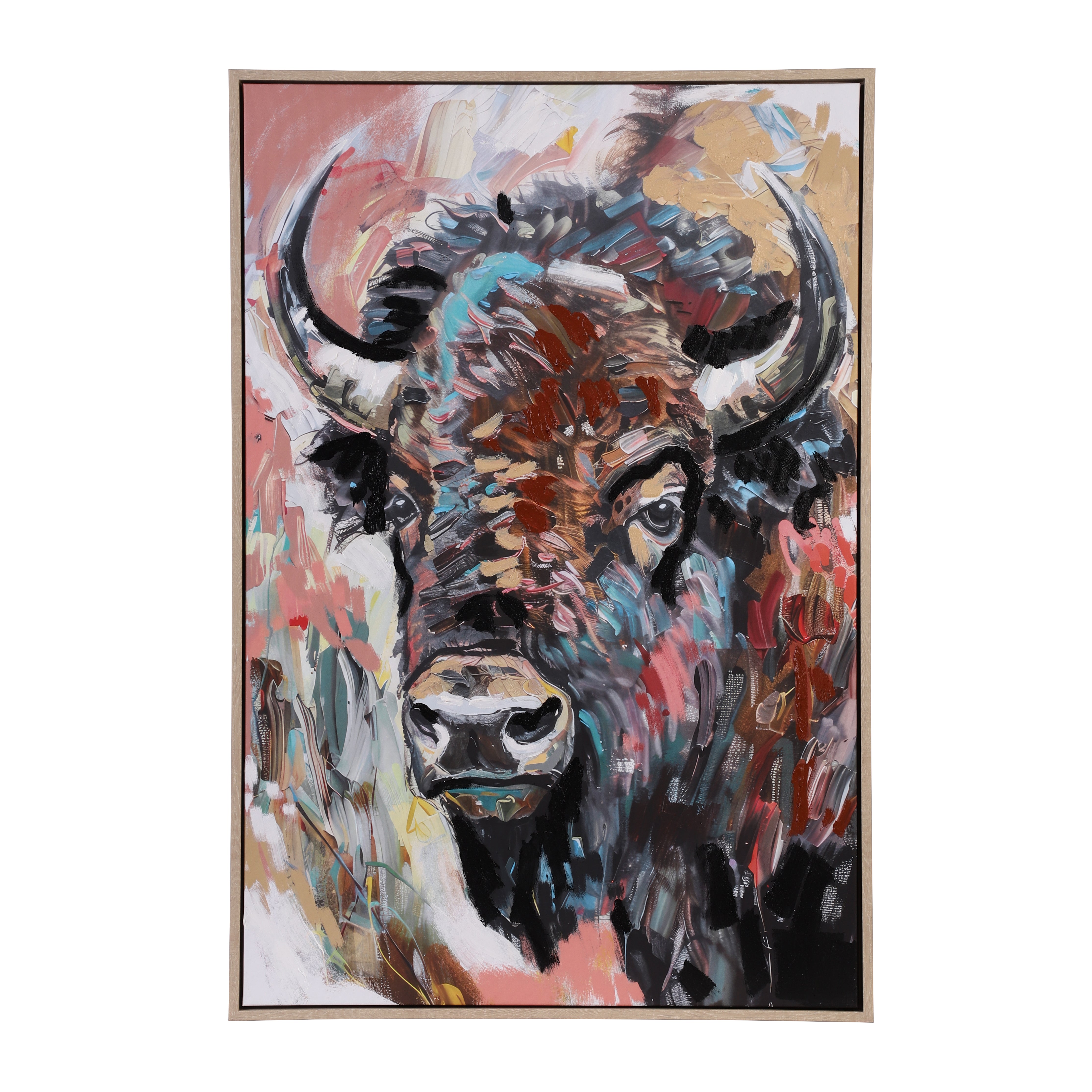 Majestic Buffalo Hand-Painted Portrait Canvas Art