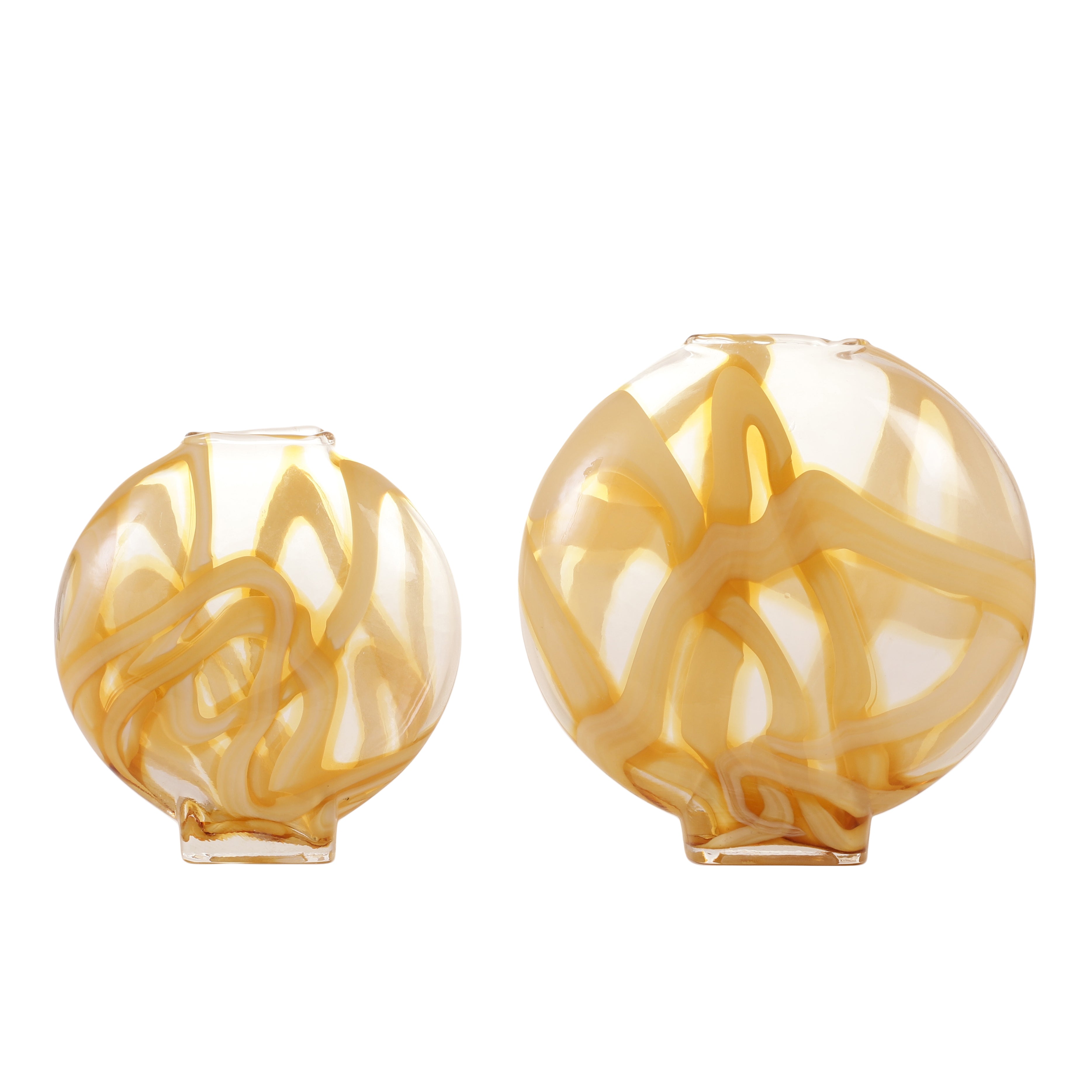 Ribbon Swirl Amber Glass Vase (Single)