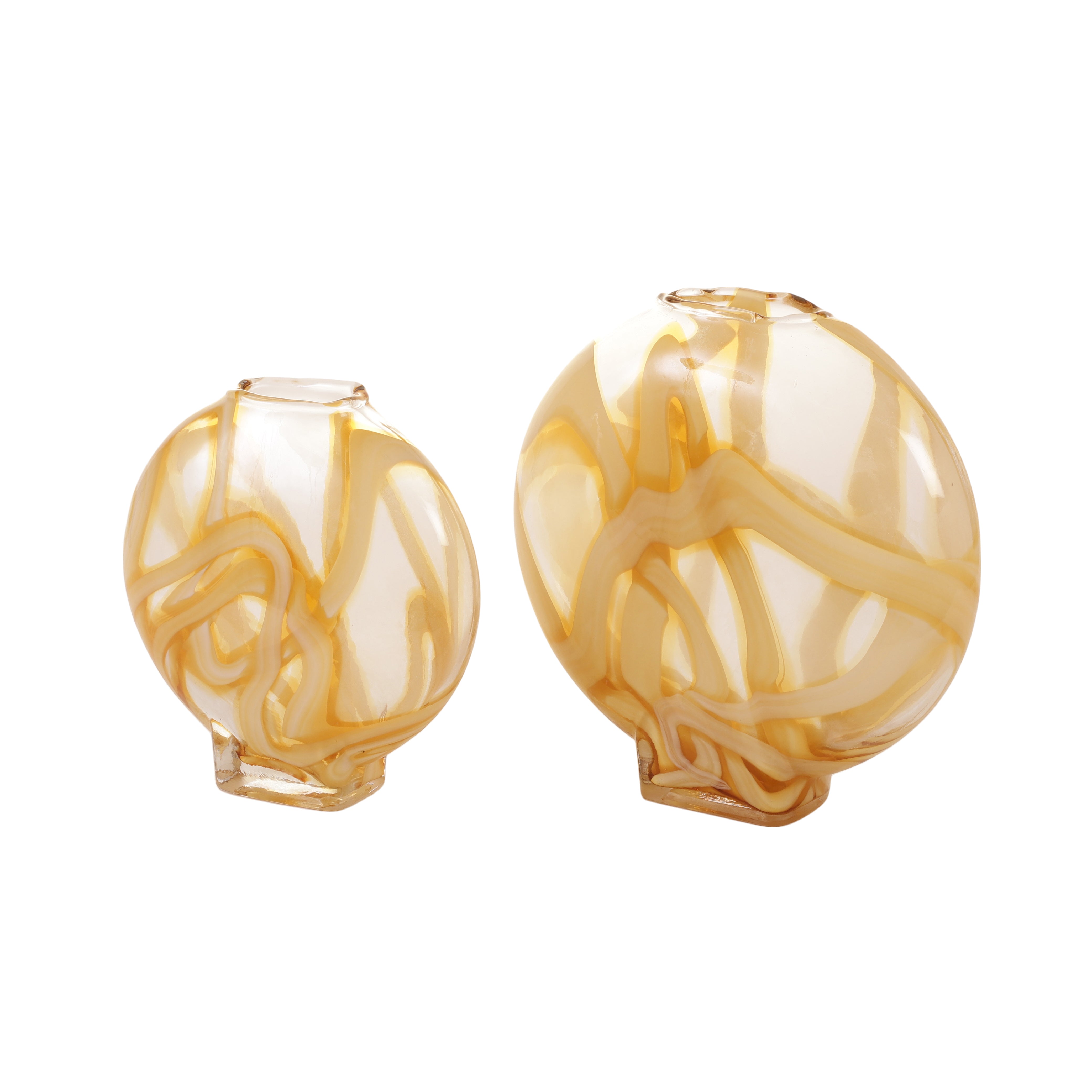 Ribbon Swirl Amber Glass Vase (Single)