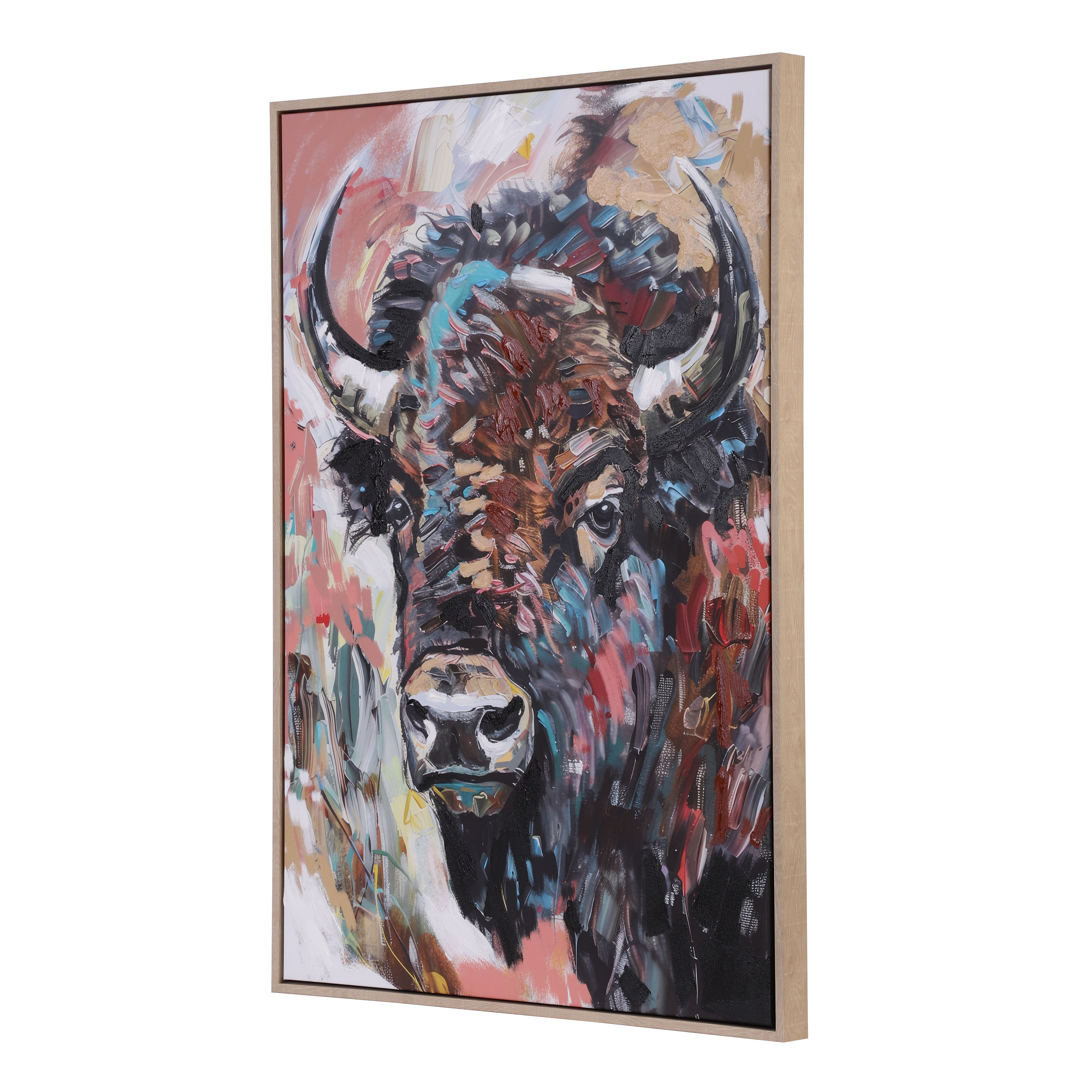 Majestic Buffalo Hand-Painted Portrait Canvas Art
