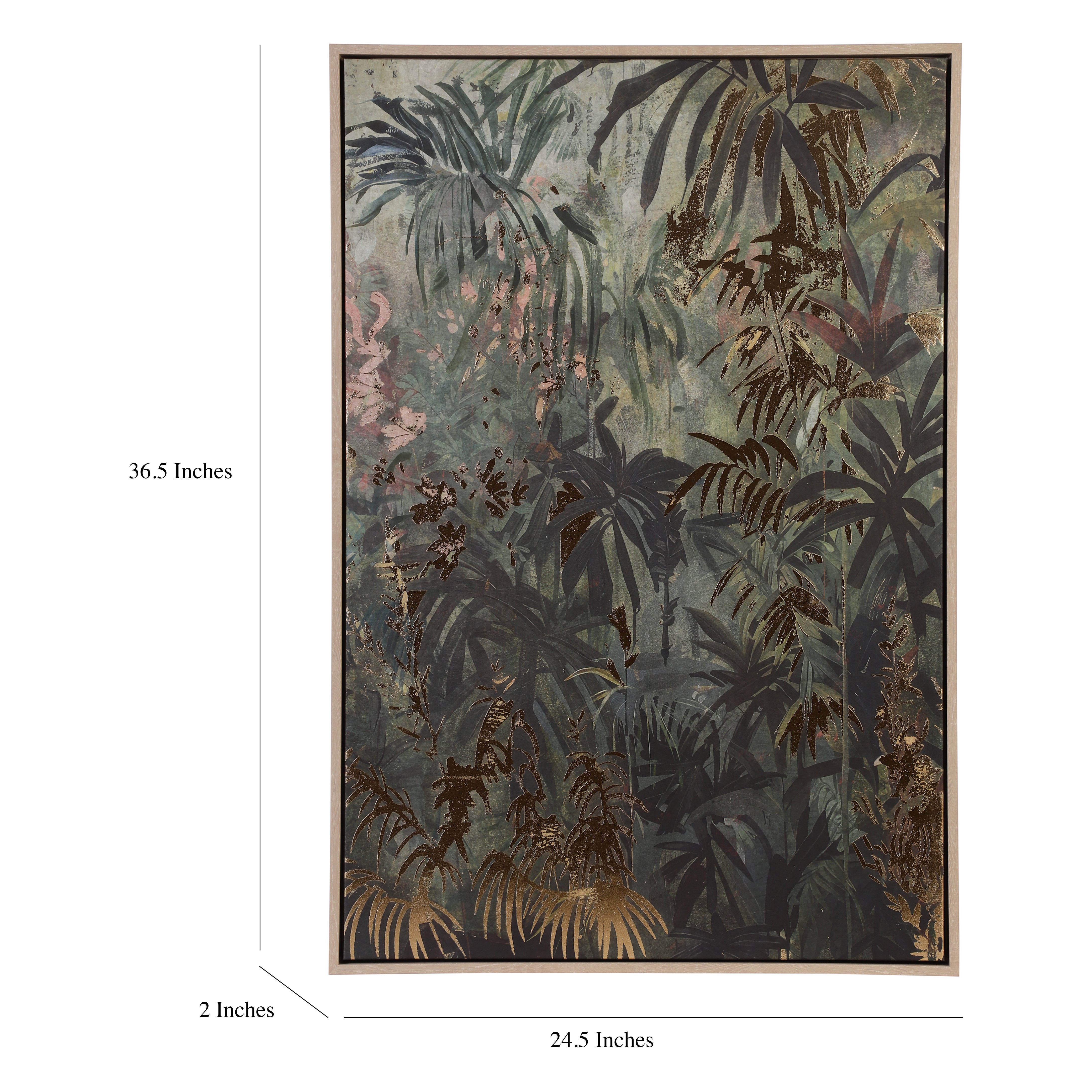 Tropical Foliage Oil Hand-Painted Canvas Art