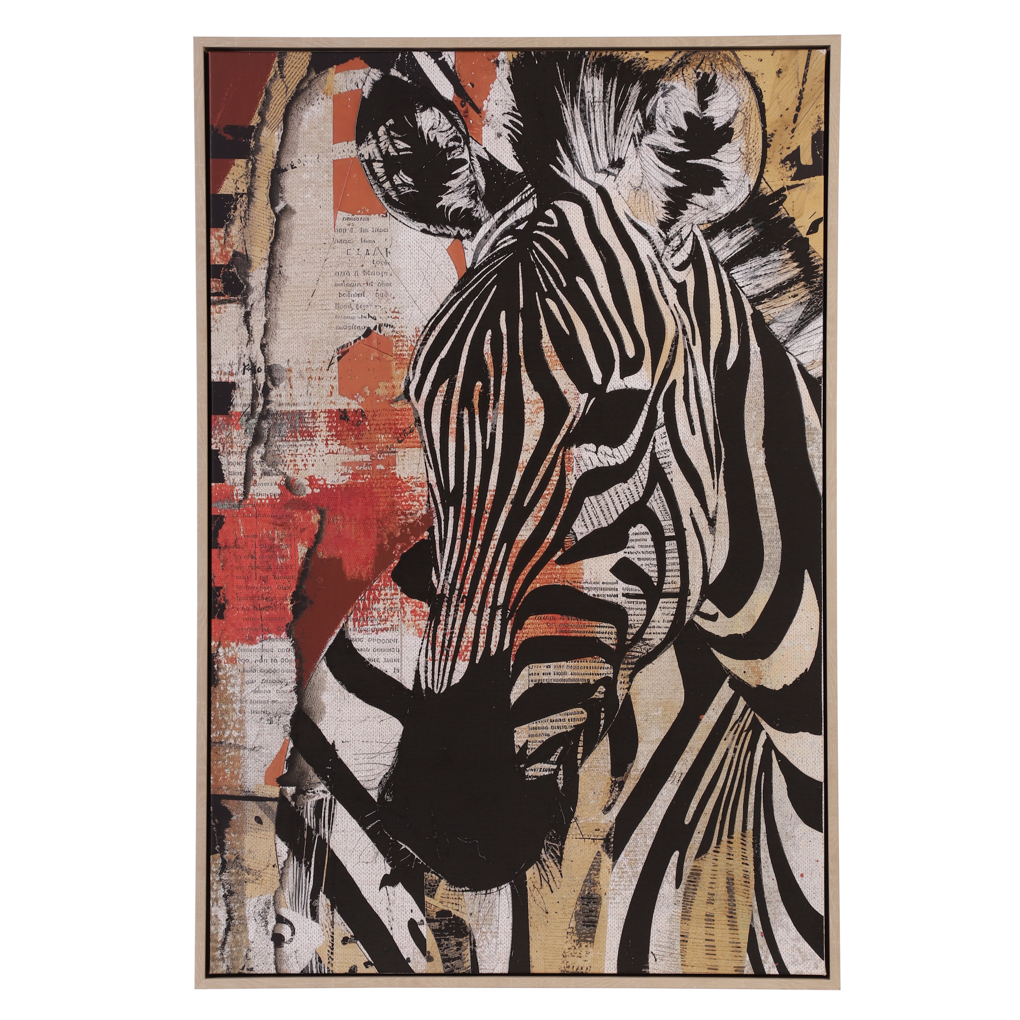 Zebra & Abstract Framed Canvas Art (Set of 2)