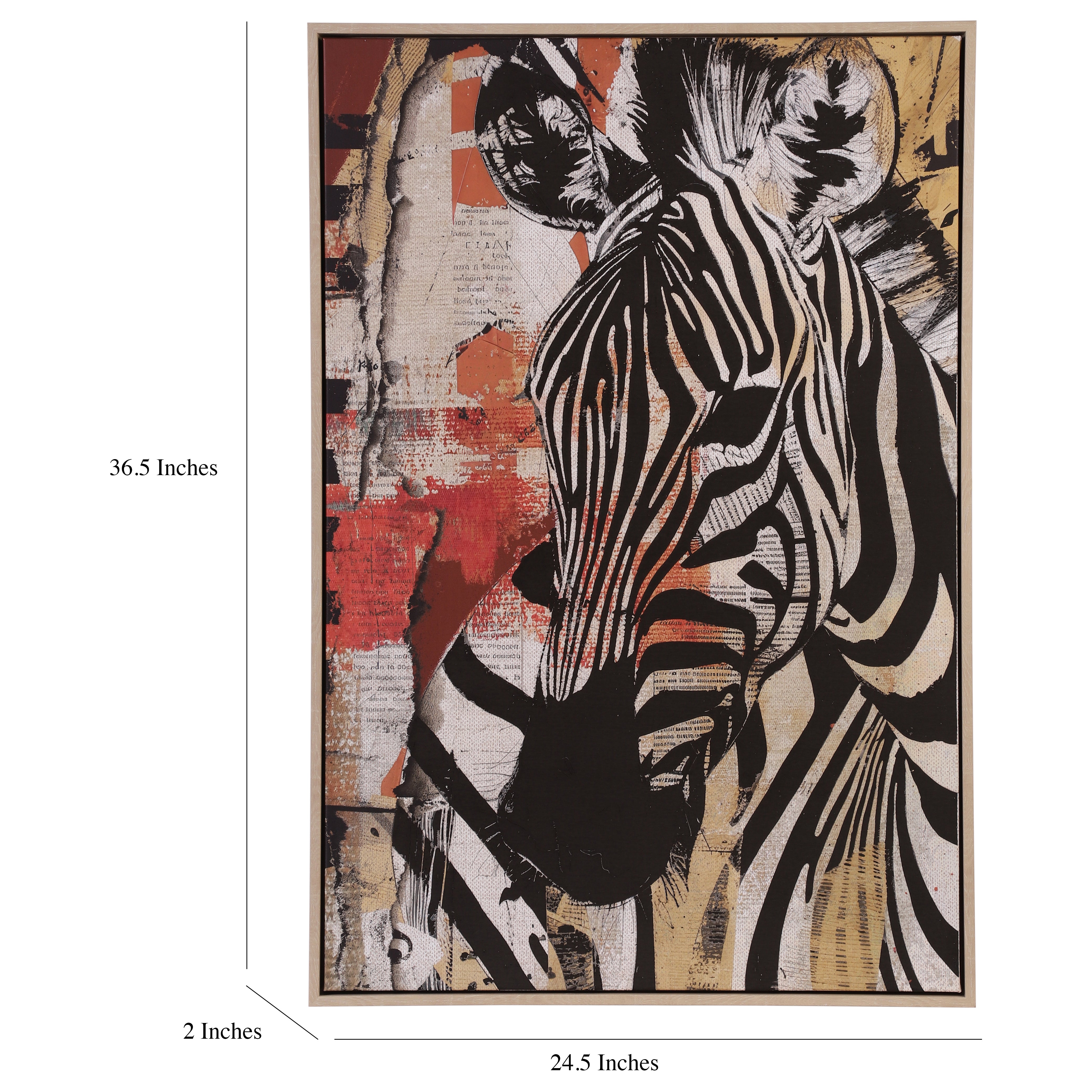 Zebra & Abstract Framed Canvas Art (Set of 2)