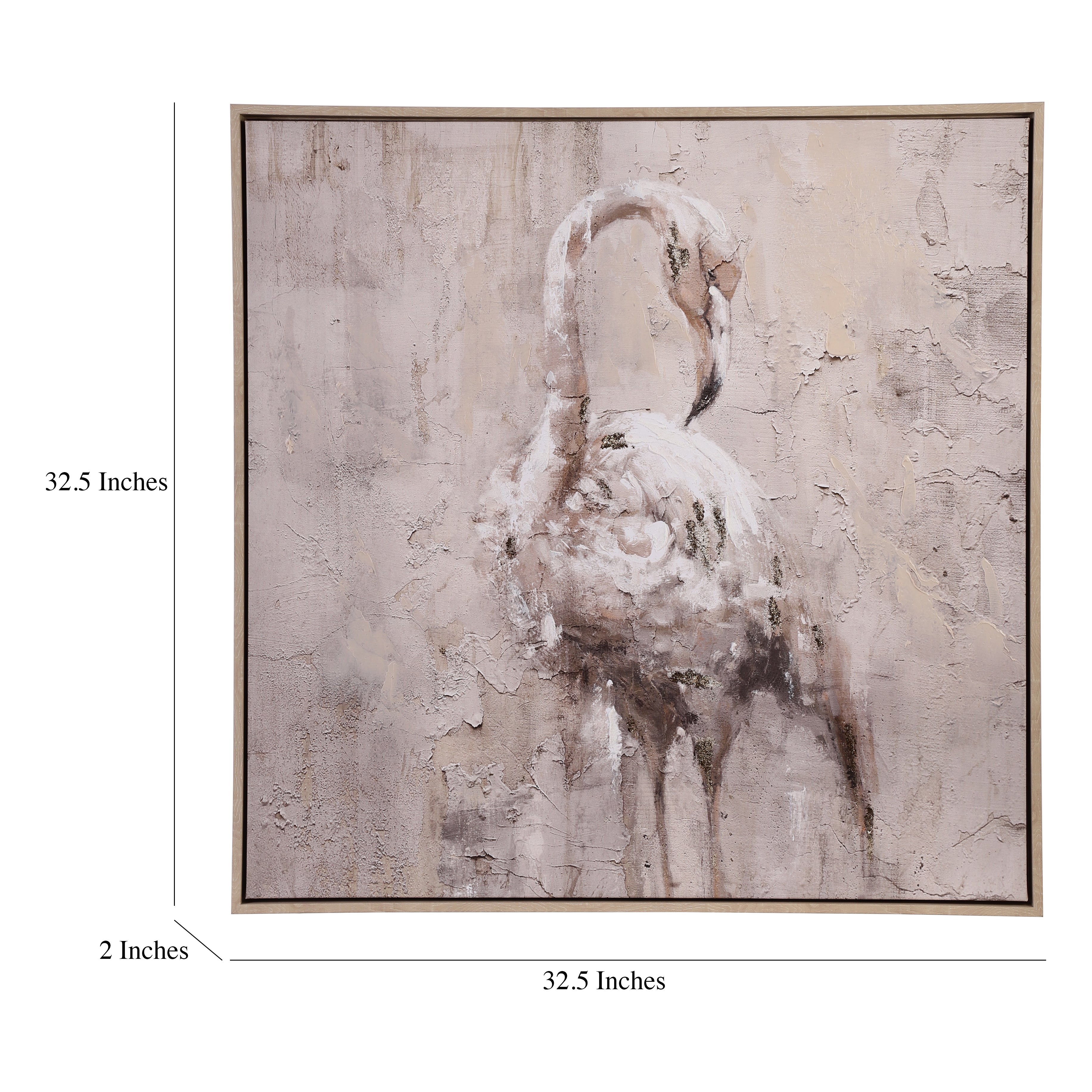 Textured Flamingo Portrait Canvas Art