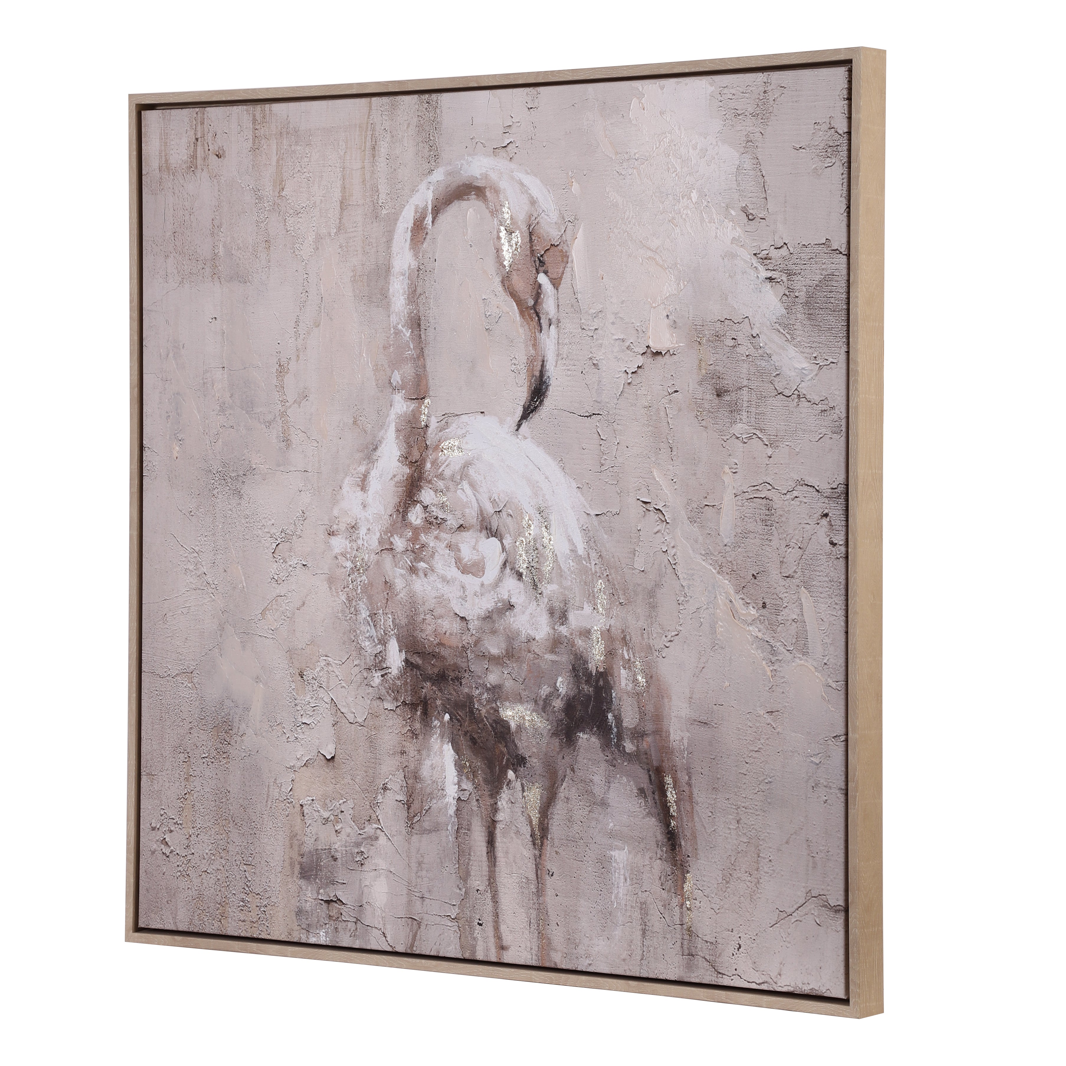 Textured Flamingo Portrait Canvas Art