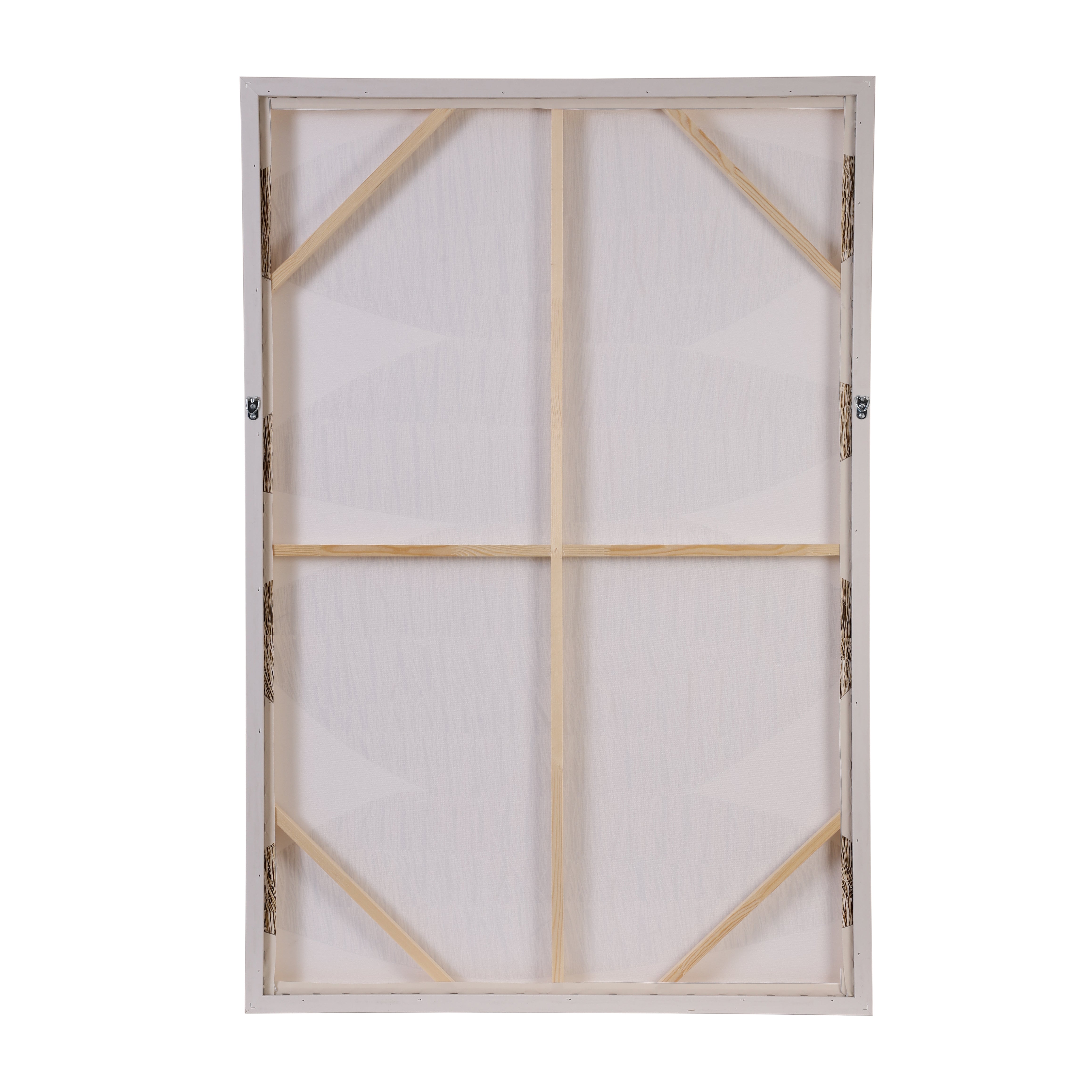 Handcrafted Straw Oval Motif Canvas Wall Art