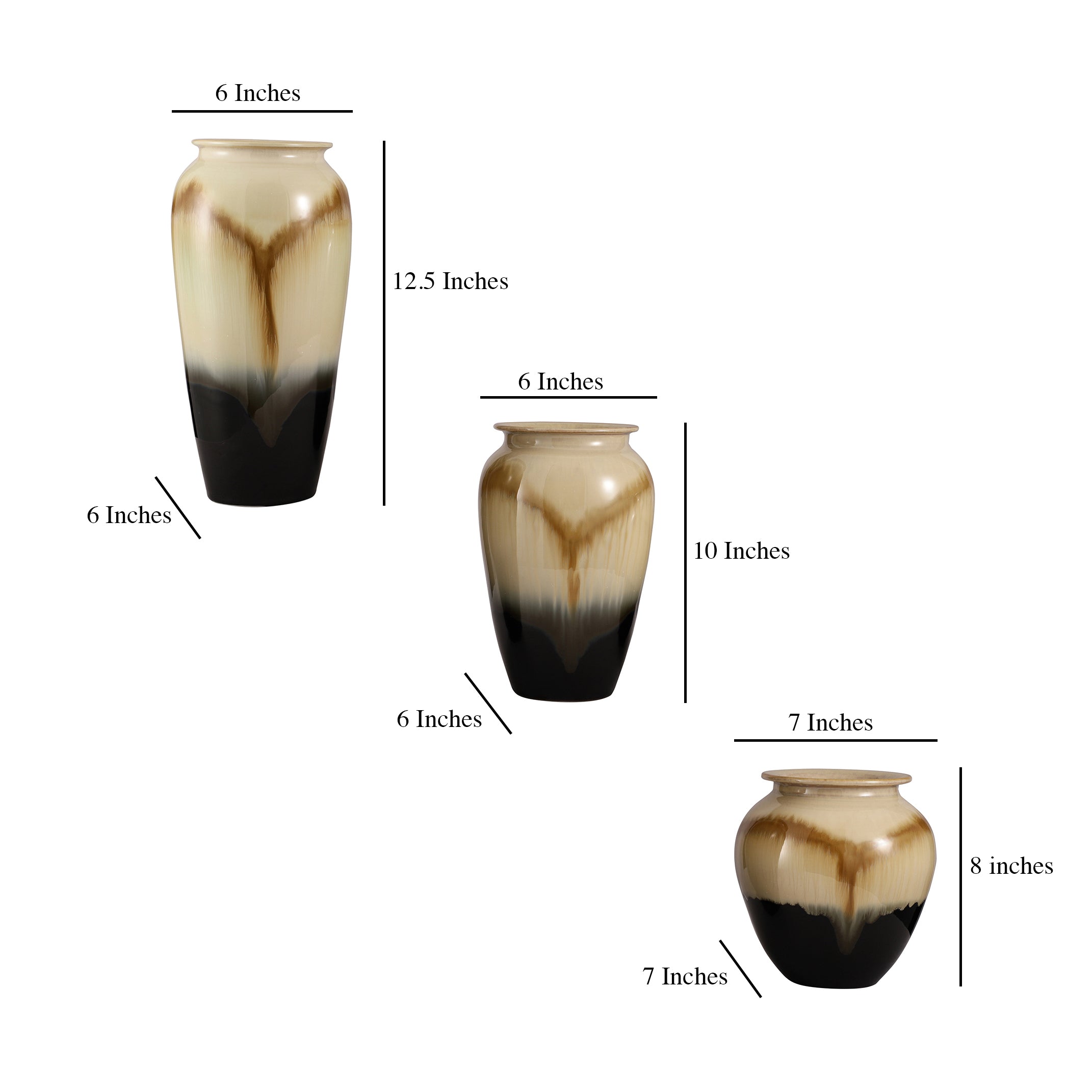 Blue/Brown Shaded Ceramic Vase (Single)