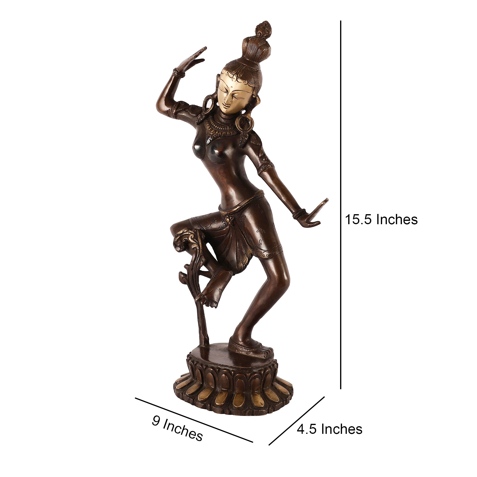 Brass Dancing Parvati Idol (Brown)