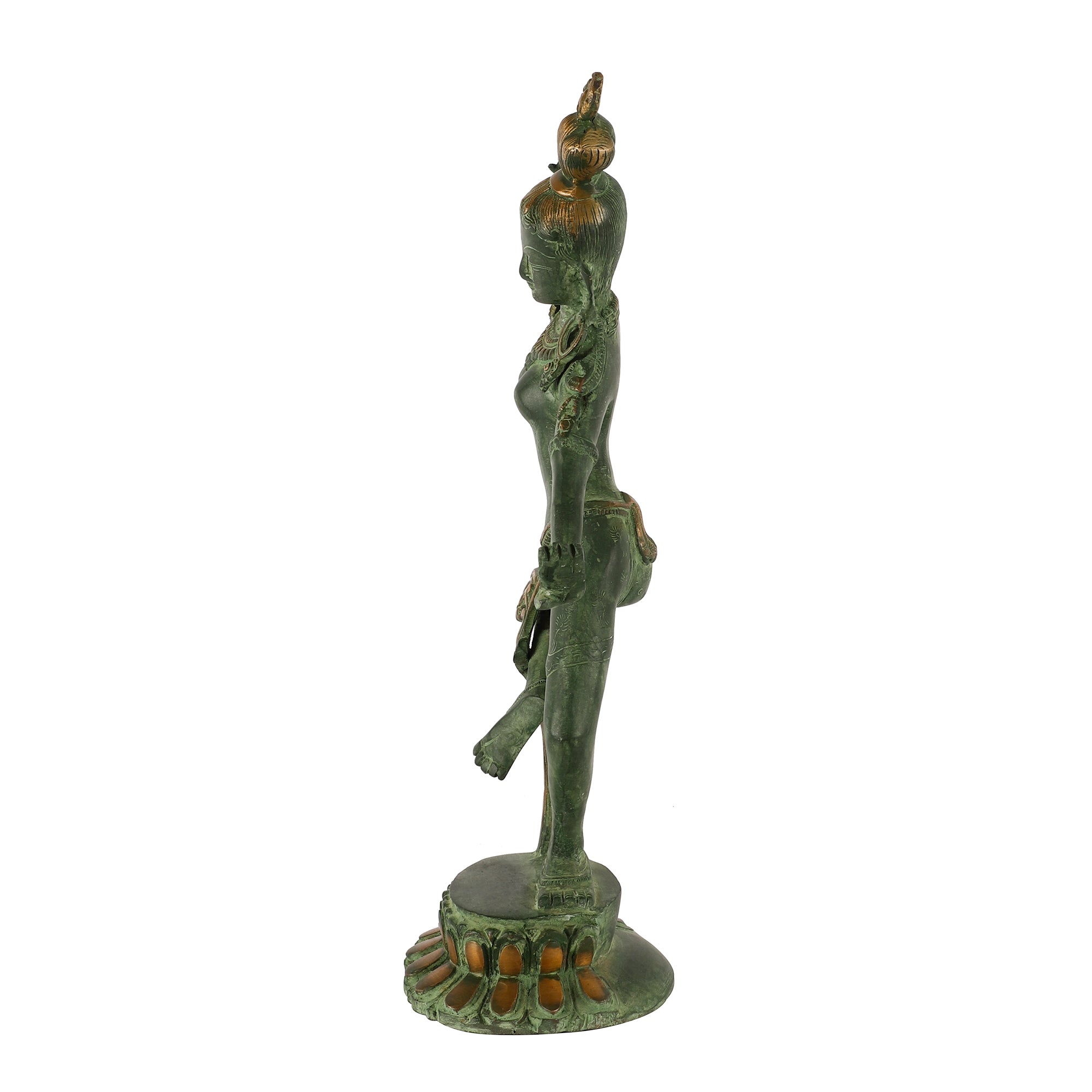 Brass Dancing Parvati Idol (Green)
