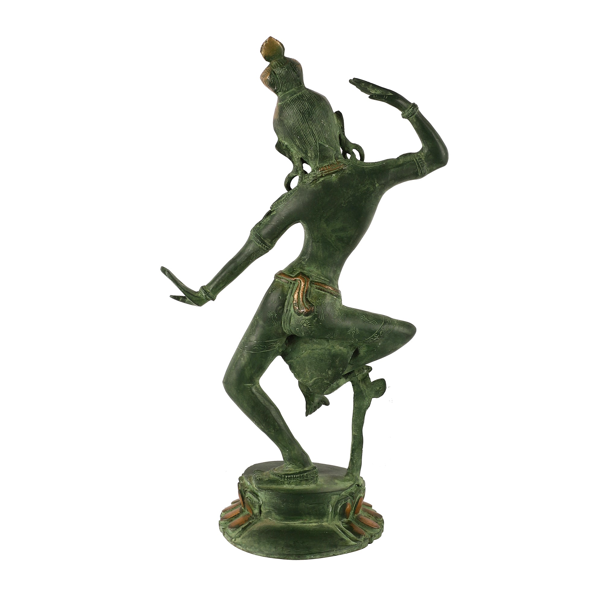 Brass Dancing Parvati Idol (Green)