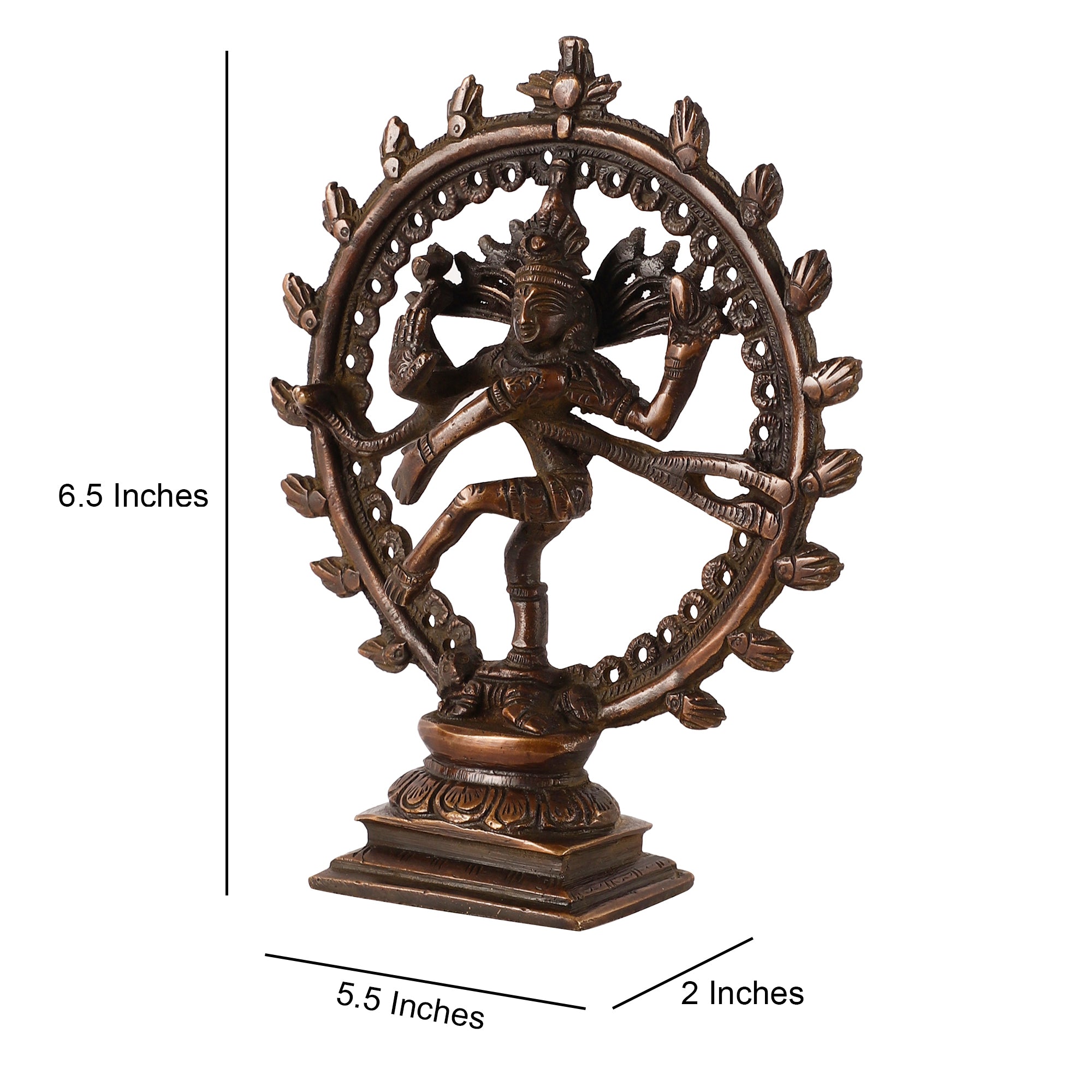 Handcrafted Brass Natraj (Antique Brown)